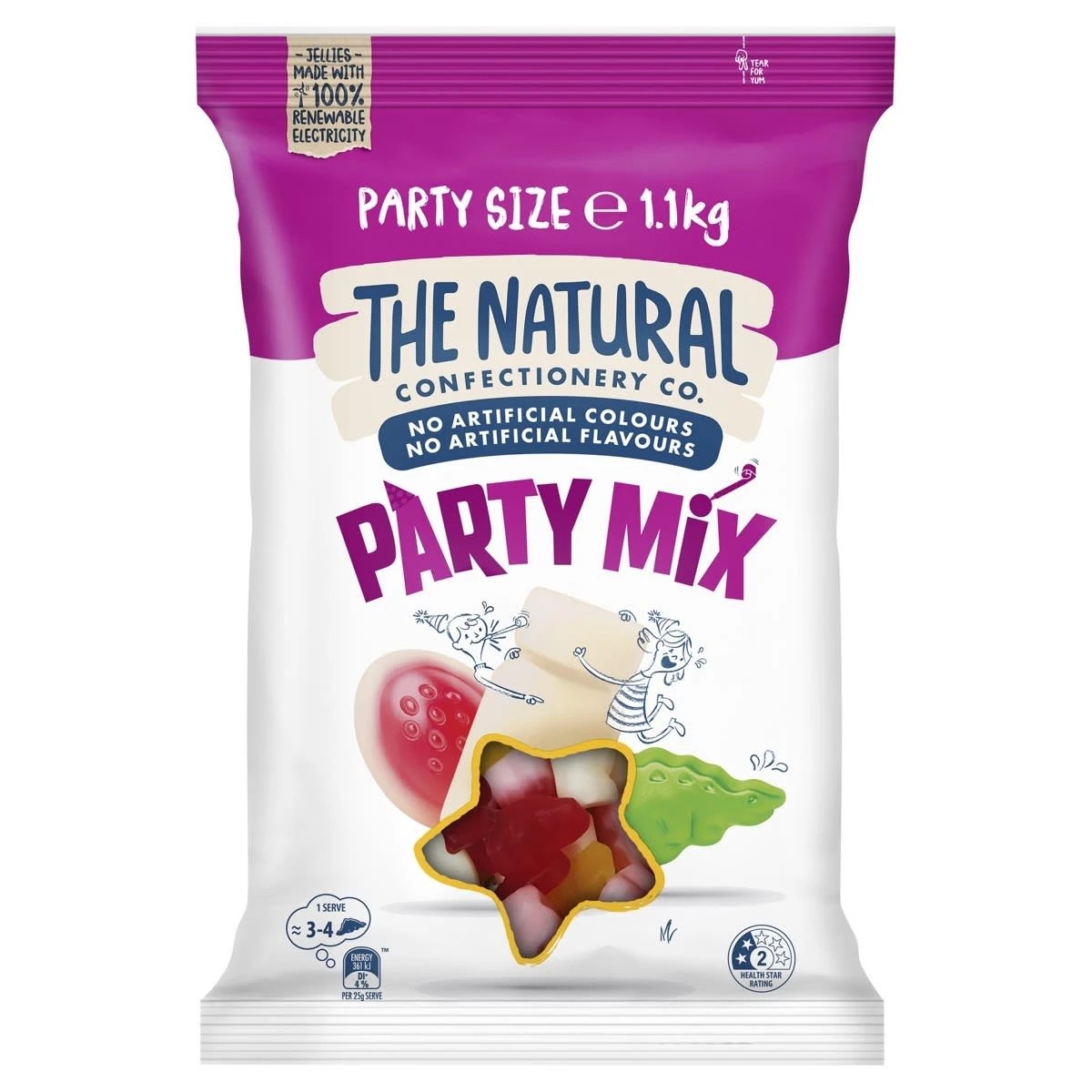 1 The Natural Confectionery Co. Party Mix Lollies 1.1kg, 1 of 5