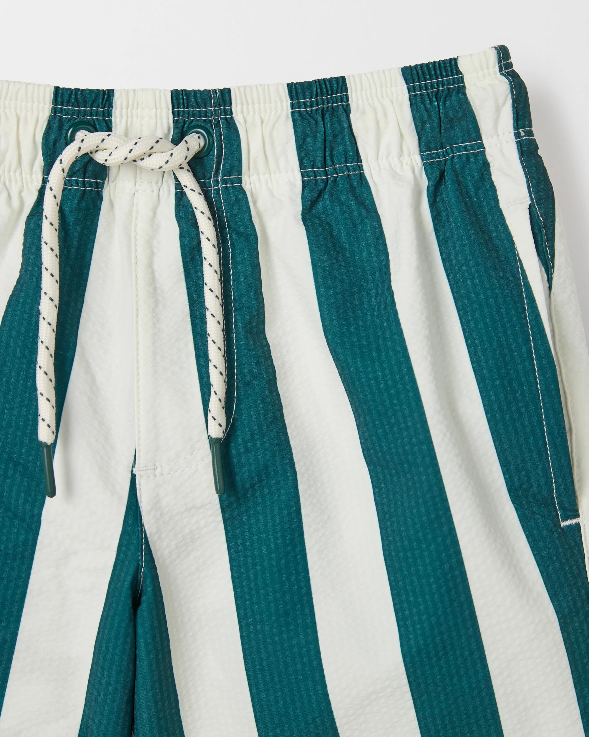 6 Target Kids Family Matching Striped Swim Boardshorts GREEN, 6 of 8