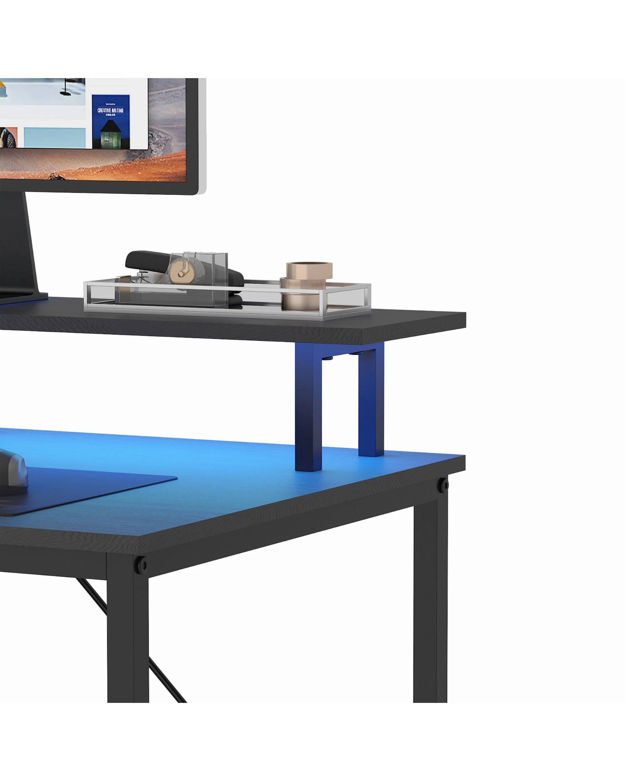 6 Advwin 120cm Computer Desk Reversible Gaming Desk Computer Table Gaming Table Study Desk for Home Office Workstation, 6 of 9