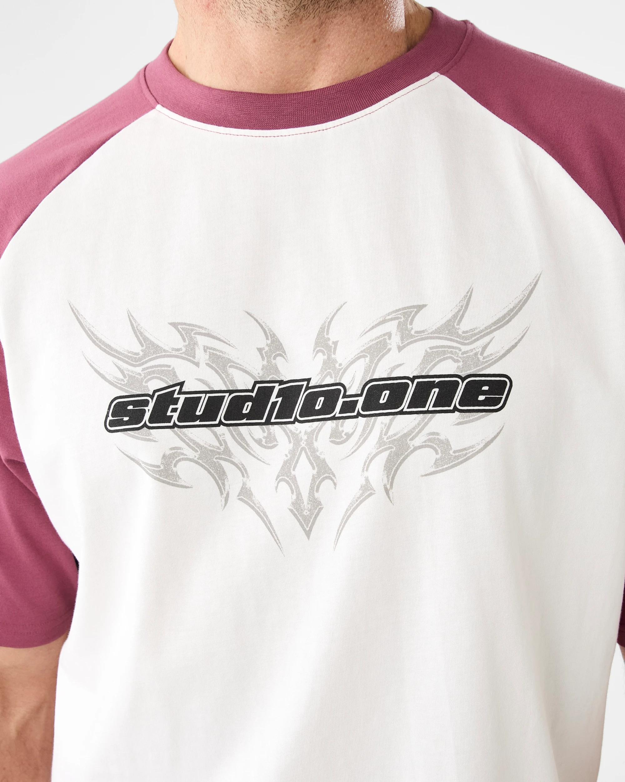 4 Boxy Raglan Print T-shirt Wht Tribal, 4 of 4