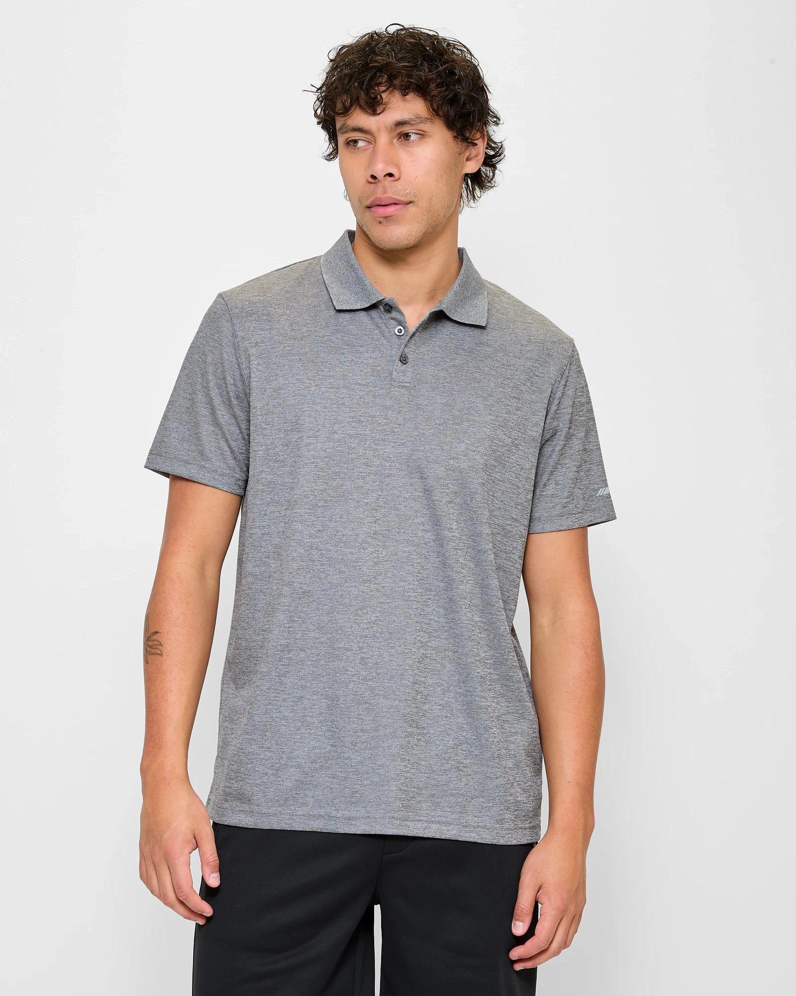 1 Target Active Sports Polo Top GREY MARLE, 1 of 5