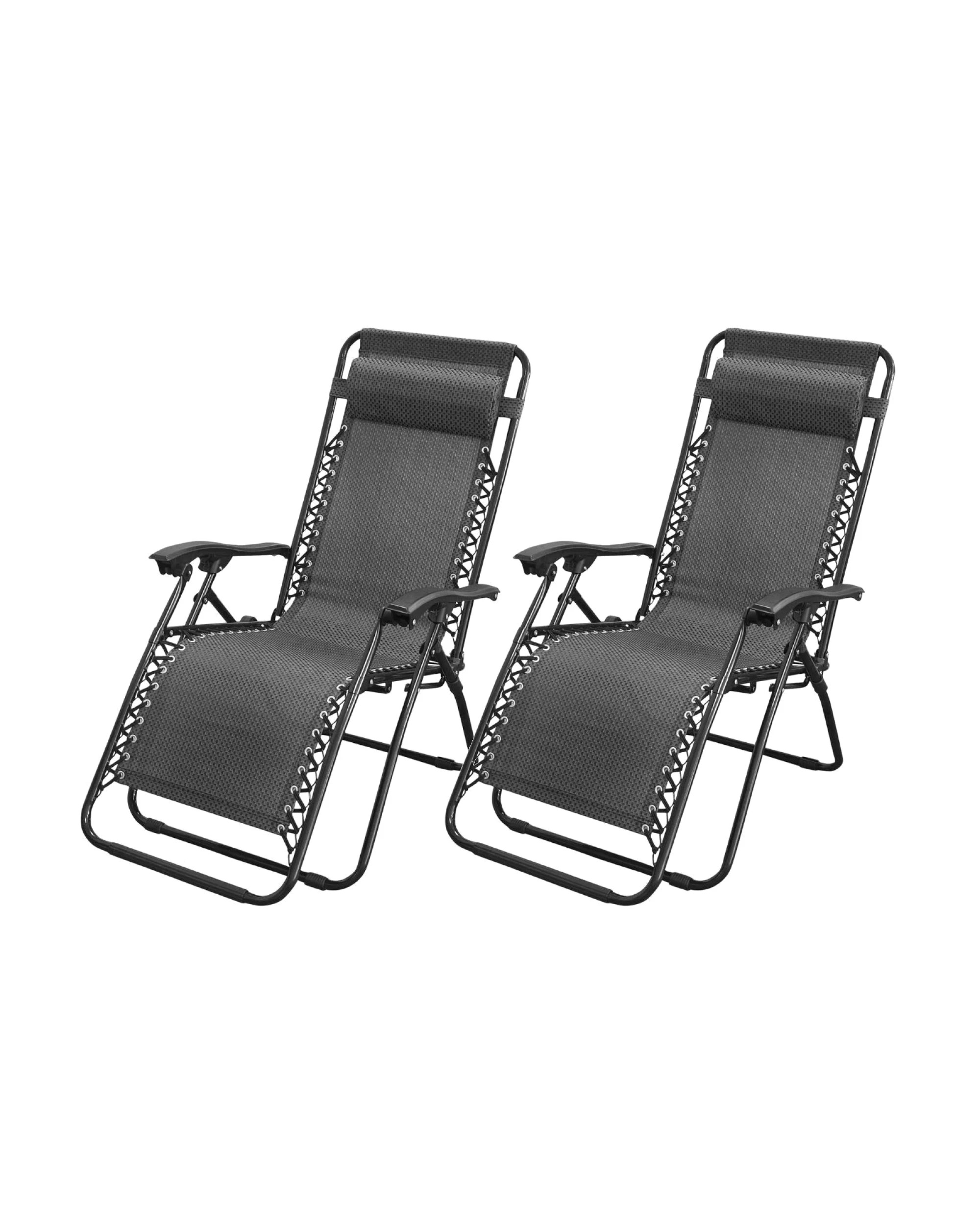 1 Hacienda 2 Pcs Zero Gravity Folding Reclining Chair (Black), 1 of 4
