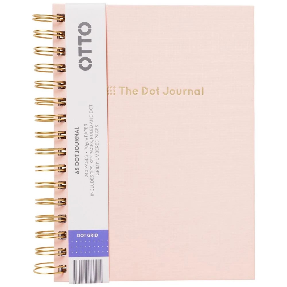 1 Otto A5 The Dot Journal Spiral 240 Page Peach, 1 of 3