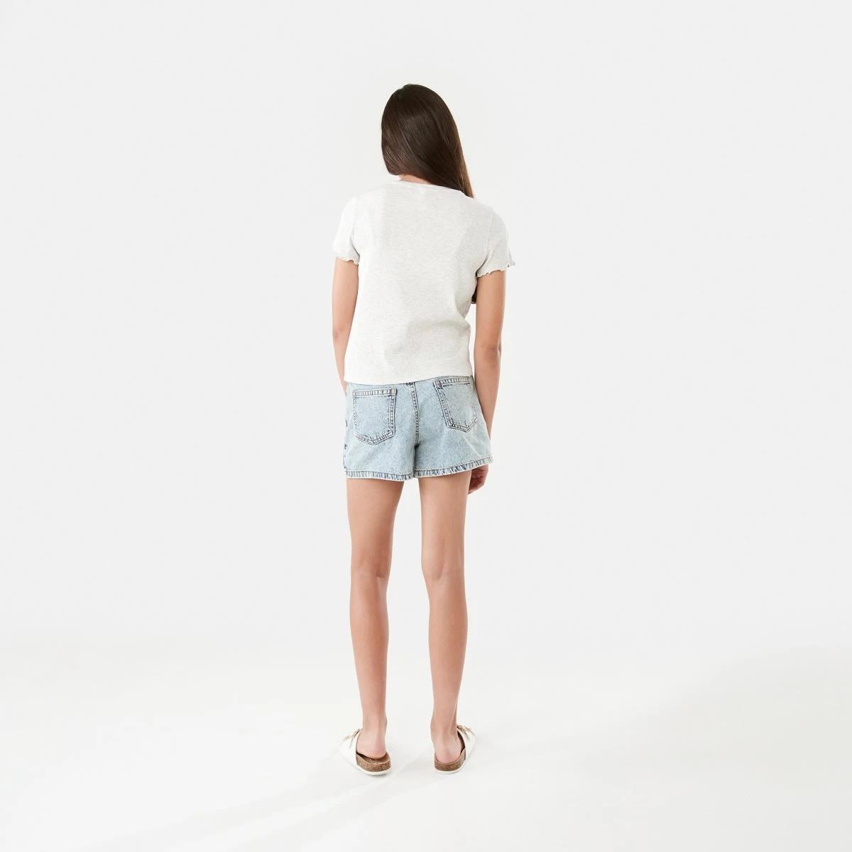 7 Short Sleeve Rib Top Wht Marle, 7 of 9