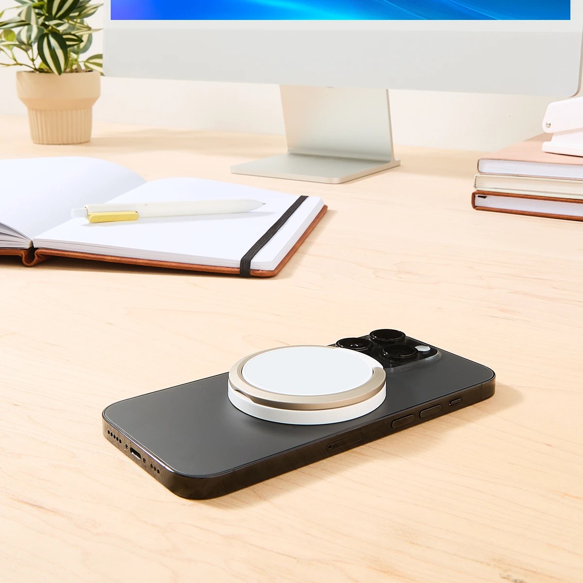 1 Wireless Charging Pad with Stand - White, 1 of 10