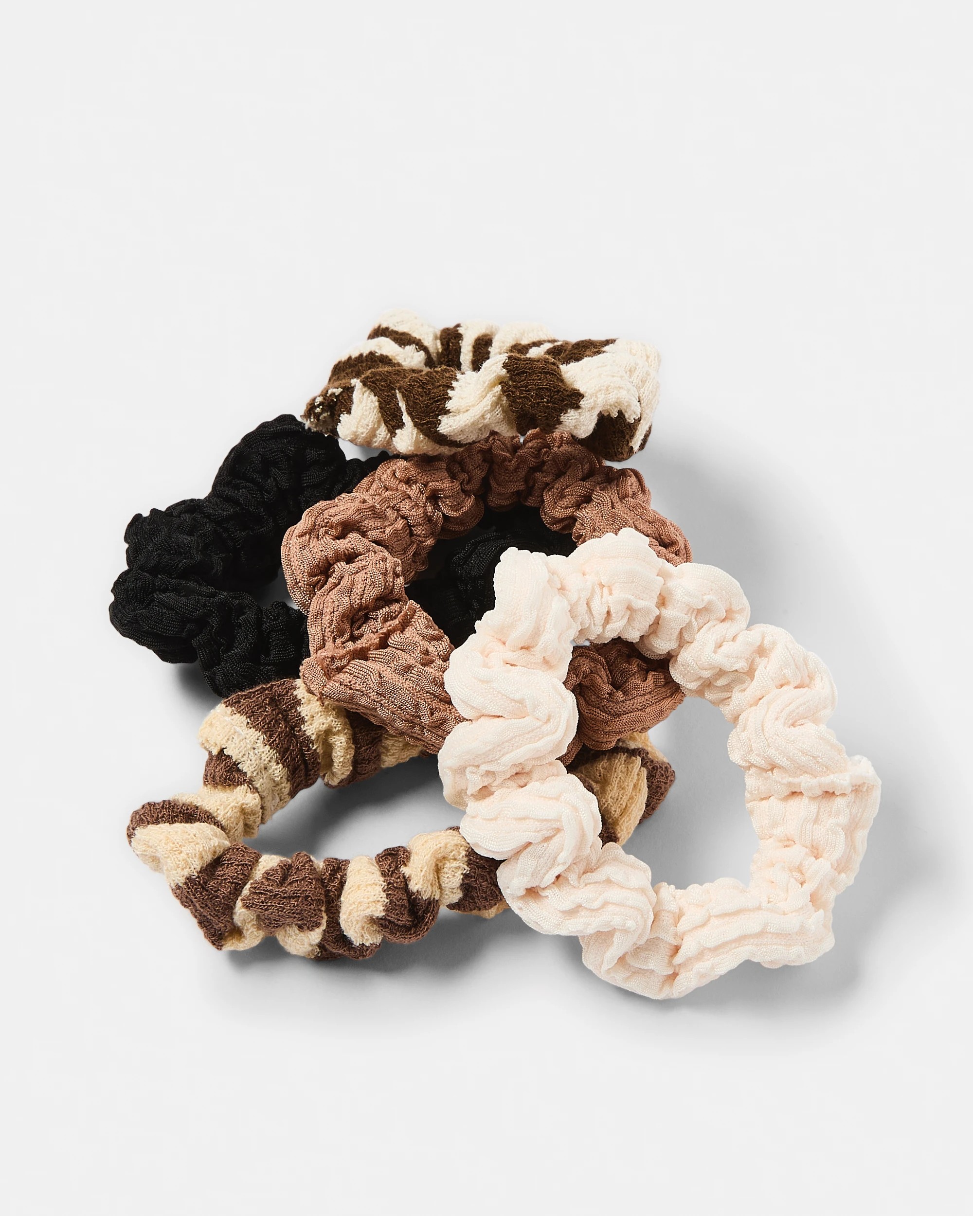 3 5 Pack Stripe Mini Hair Scrunchies, 3 of 5