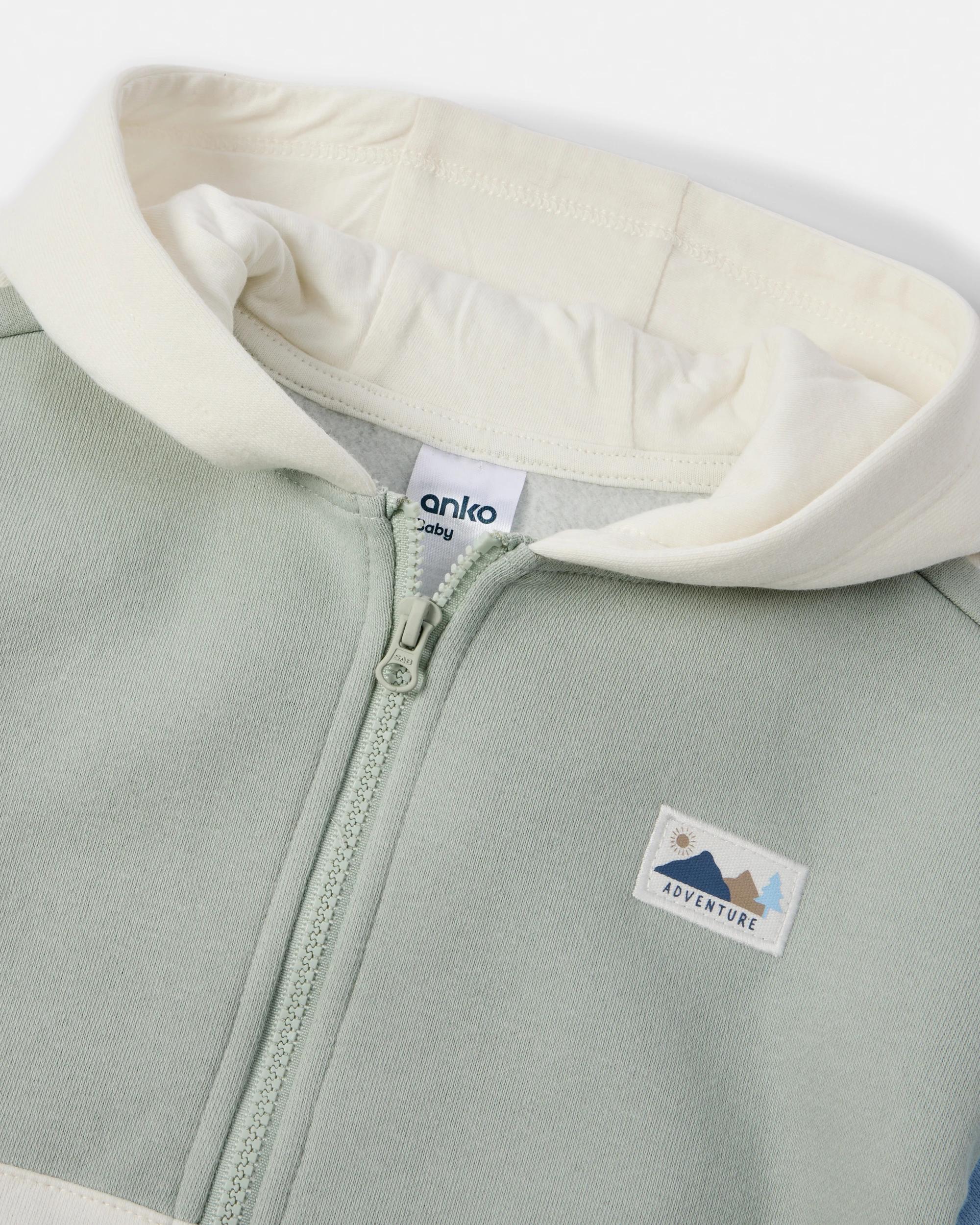 3 Quilted Zip Hoodie Grn Ad Bdg, 3 of 3