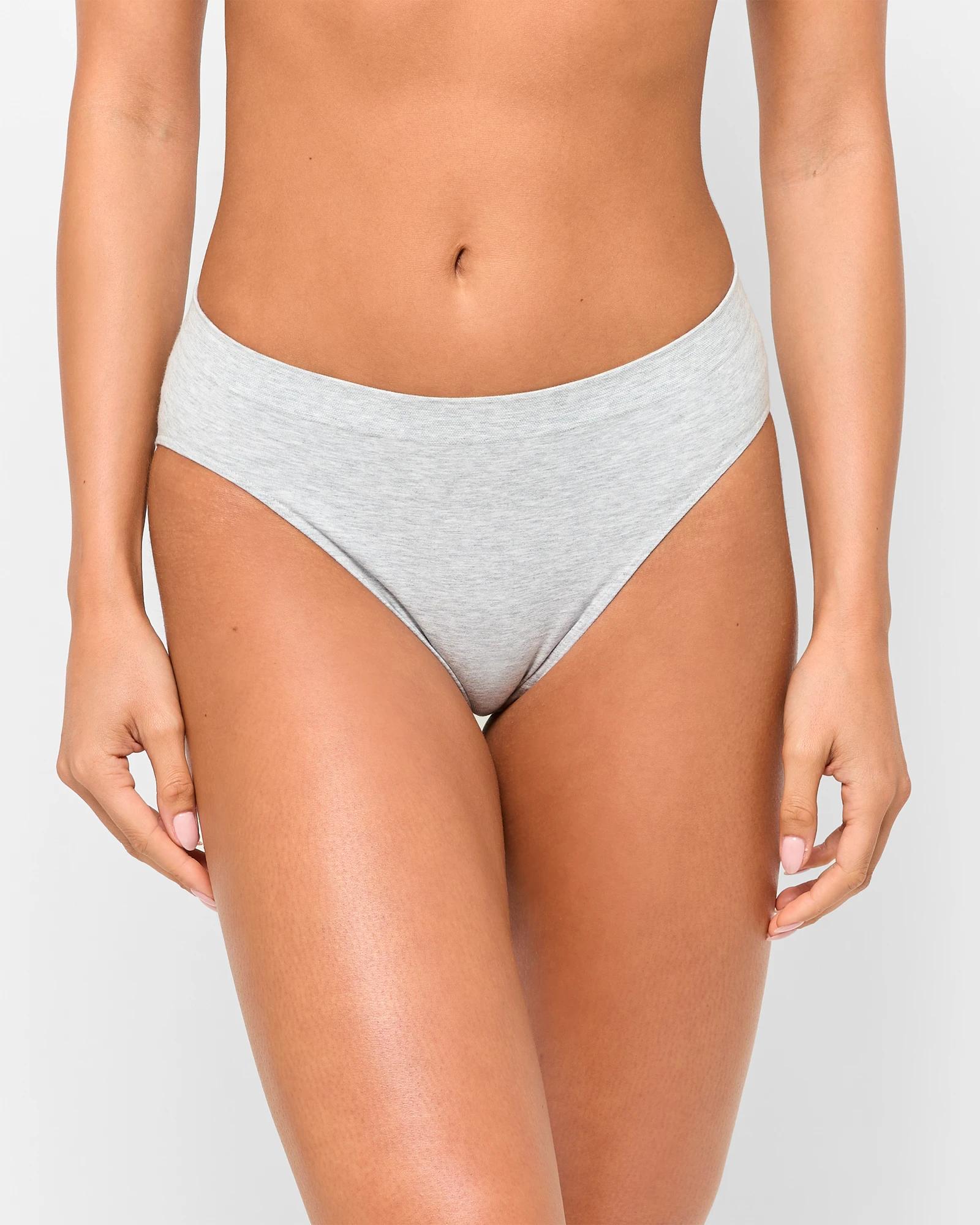 2 Target Woman Australian Cotton Blend 2 Pack Seamfree High Cut Briefs GREY MARLE/FOLKSTONE, 2 of 4