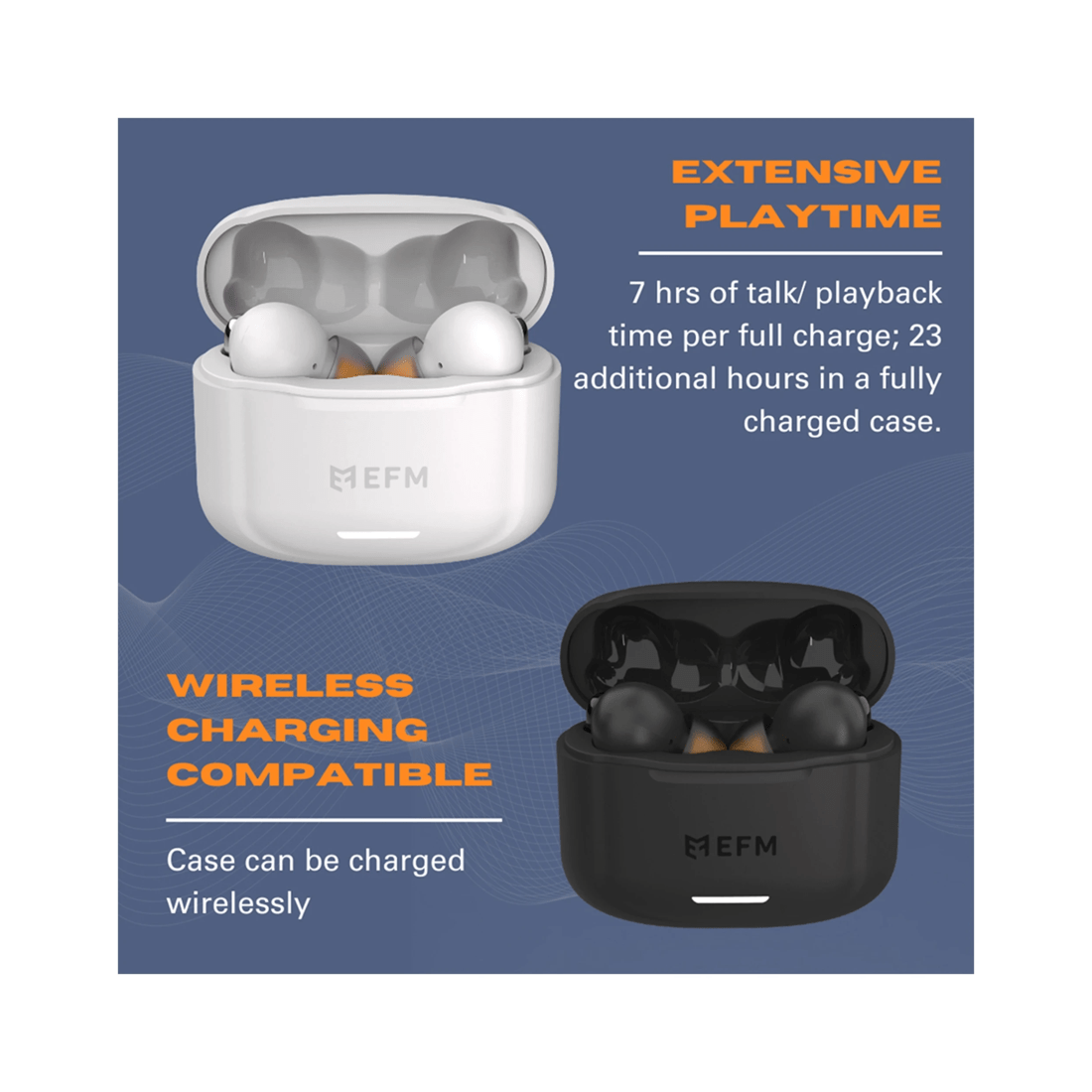 5 EFM TWS In-Ear Wireless Earbuds Active Noise Cancelling ANC ENC Bluetooth 5.3 - White, 5 of 6