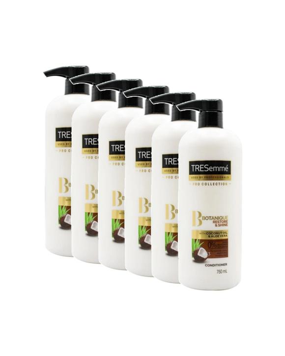 TRESemme 6PK Hair Conditioner Botanique Restore & Shine With Coconut Oil 750ml - White