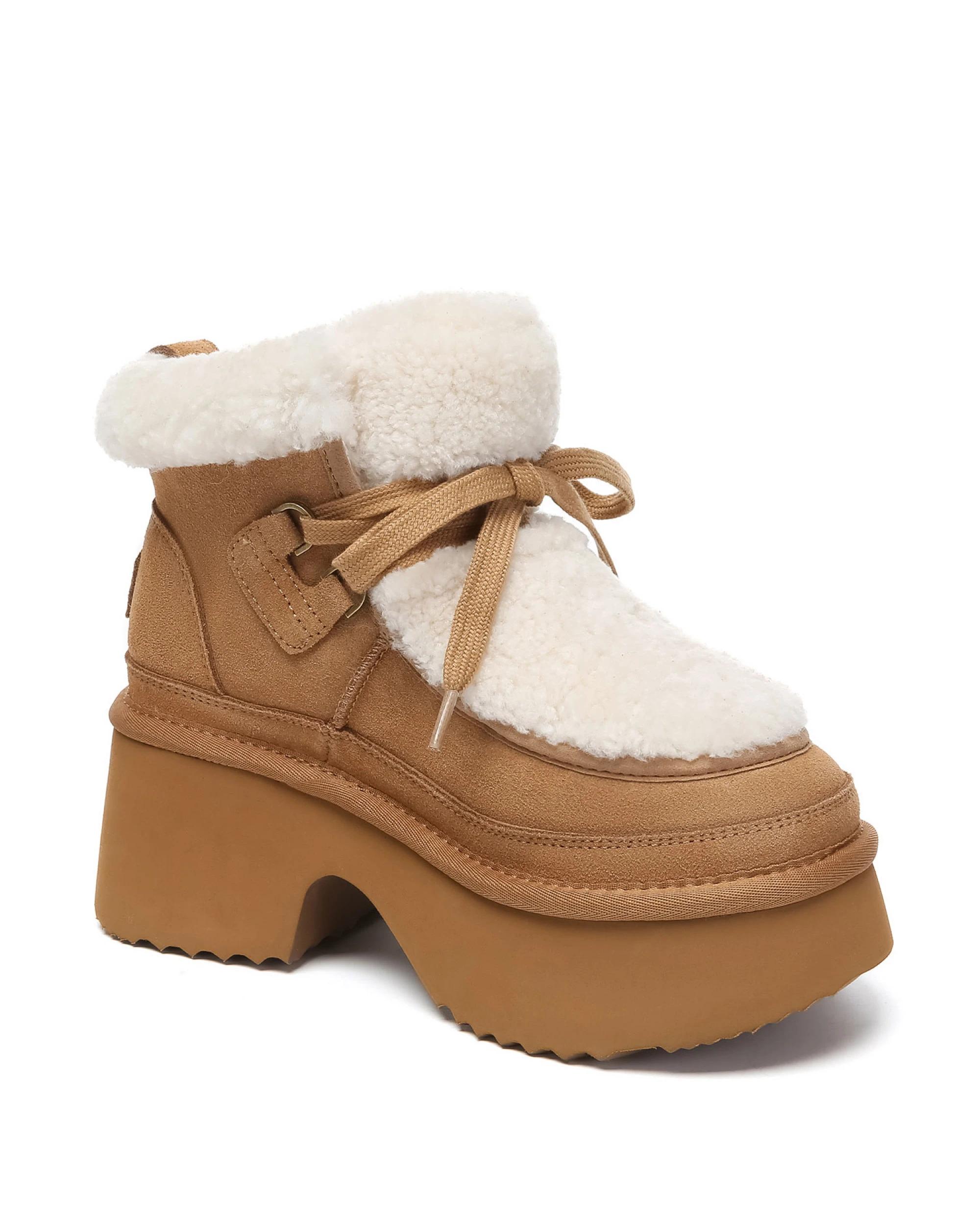 2 Australian Shepherd UGG Women Chunky Platform Bumpy Boots CHESTNUT, 2 of 5