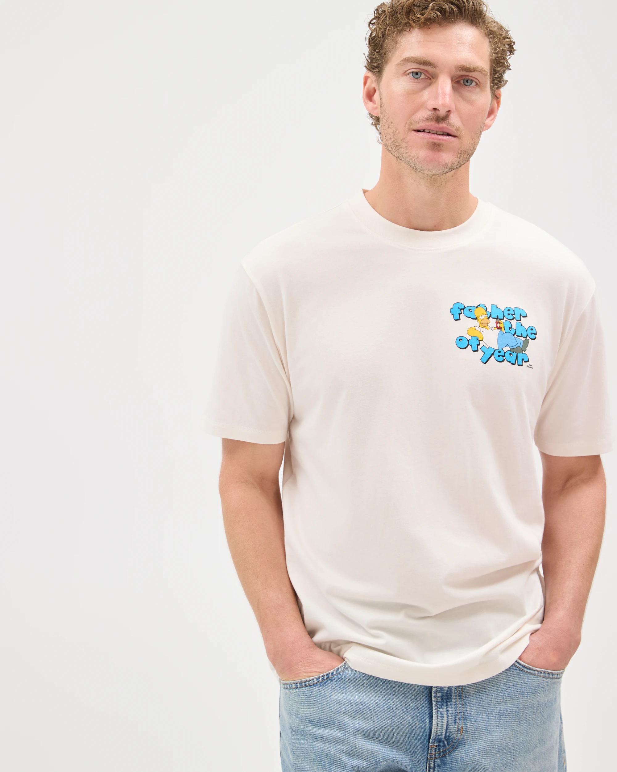 4 The Simpsons Australian Cotton T-Shirt WHITE FATHER OF THE YEAR, 4 of 7