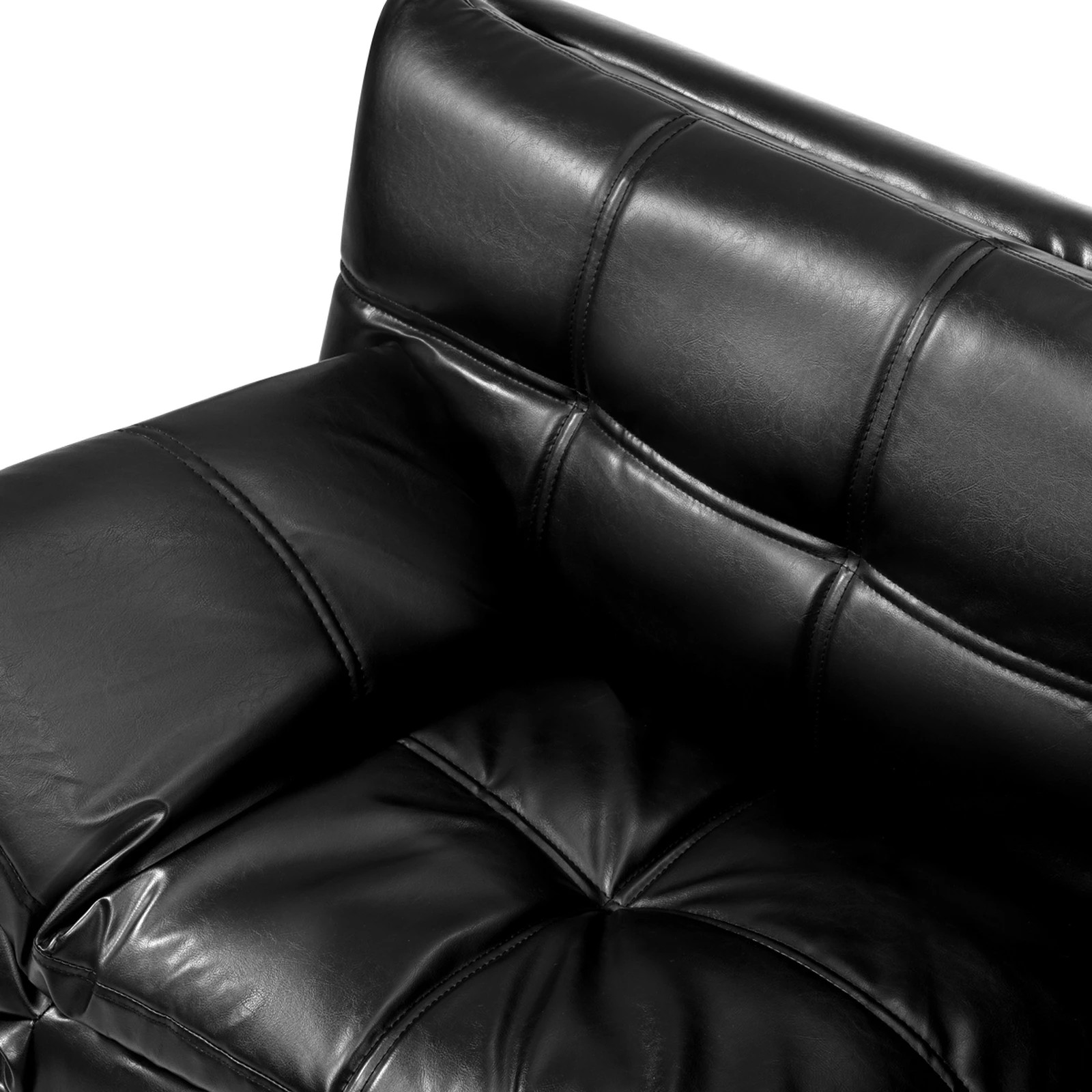 6 Oikiture Sofa Bed Futon Recliner Lounge Couch Convertible Leather 3-seater
 - Black, 6 of 10