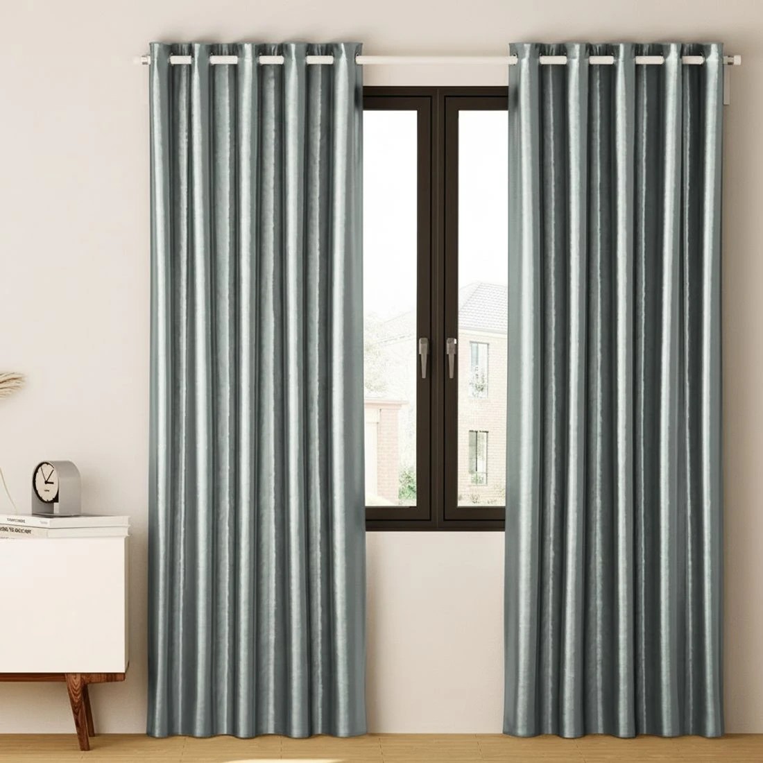 6 Artiss 2X Blockout Curtains Eyelet 300x230cm Shine - Grey, 6 of 6