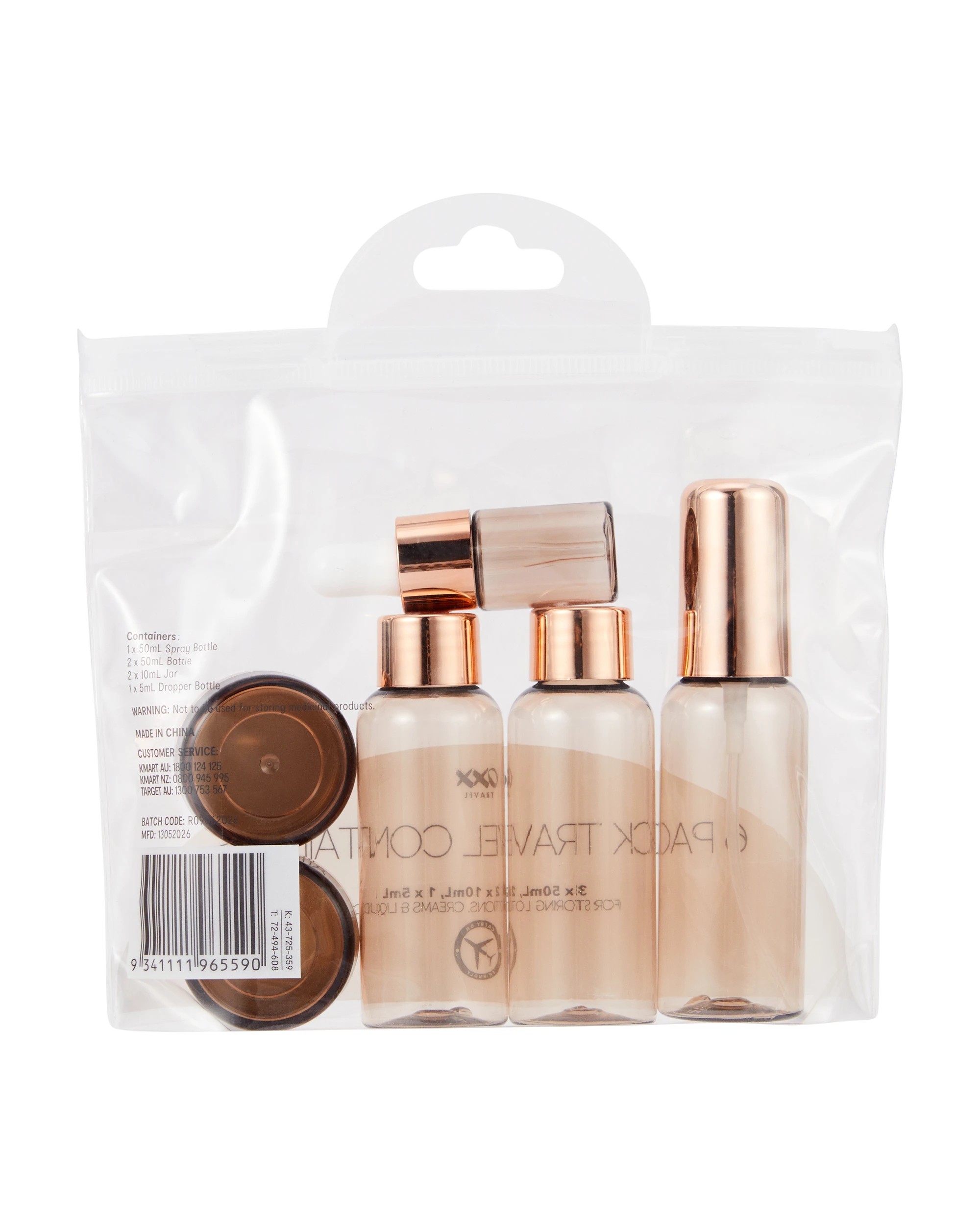 7 OXX Travel 6 Pack Travel Containers - Nude, 7 of 7