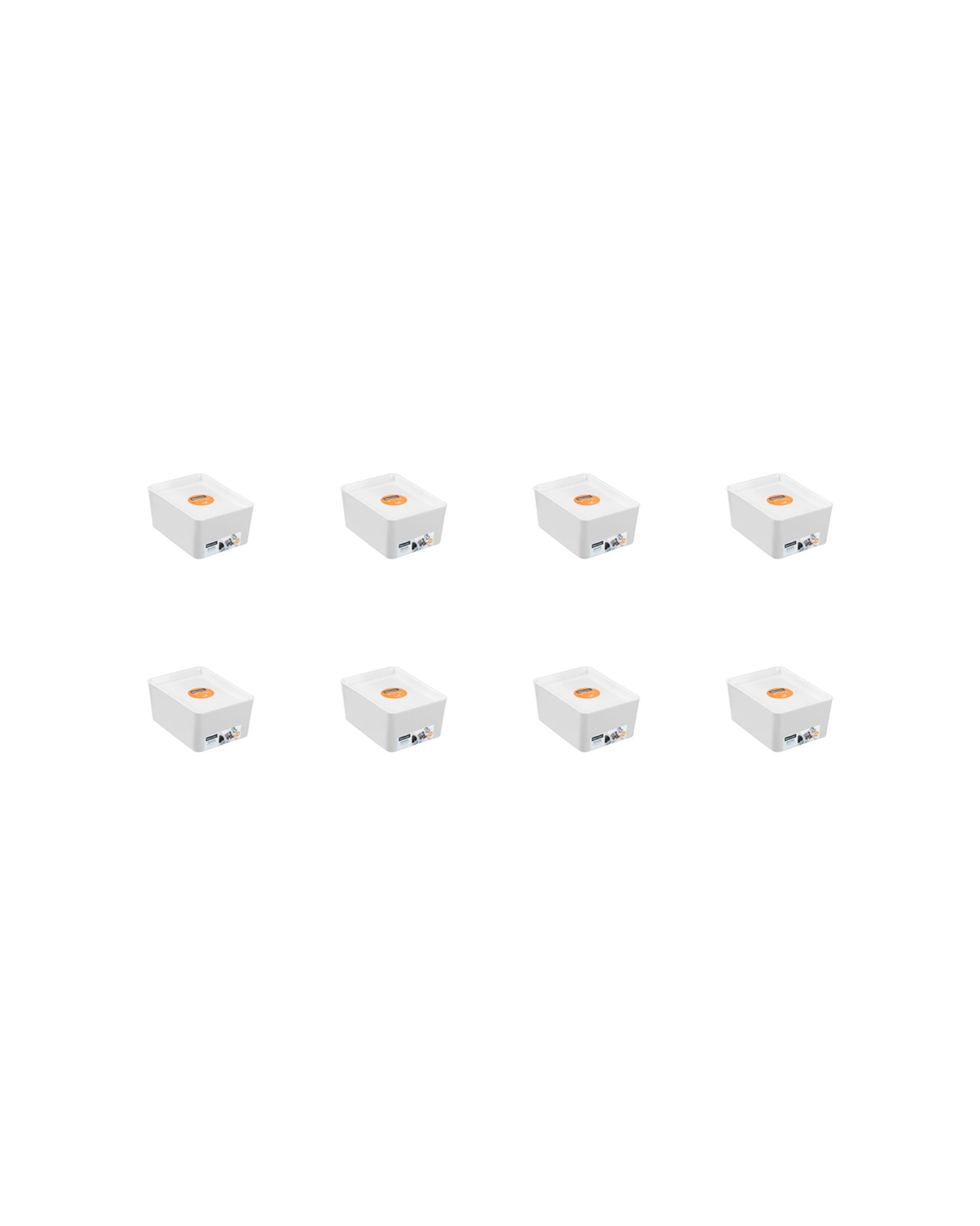 1 Boxsweden 8PK Smooth Tidy Box With Lid 1.5L 13cm - Multi, 1 of 6