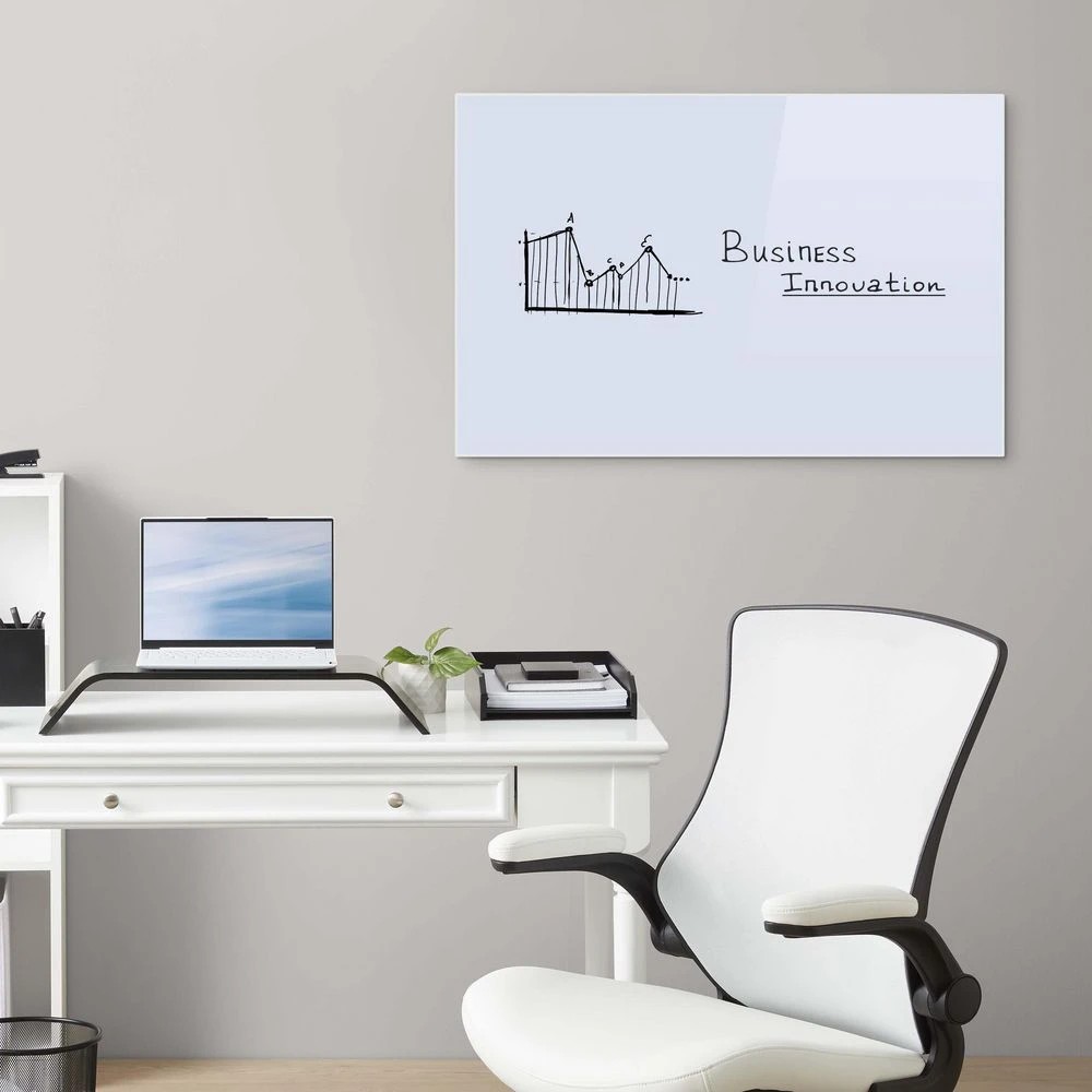 4 J.Burrows Magnetic Glass Board 900 x 600mm White, 4 of 4