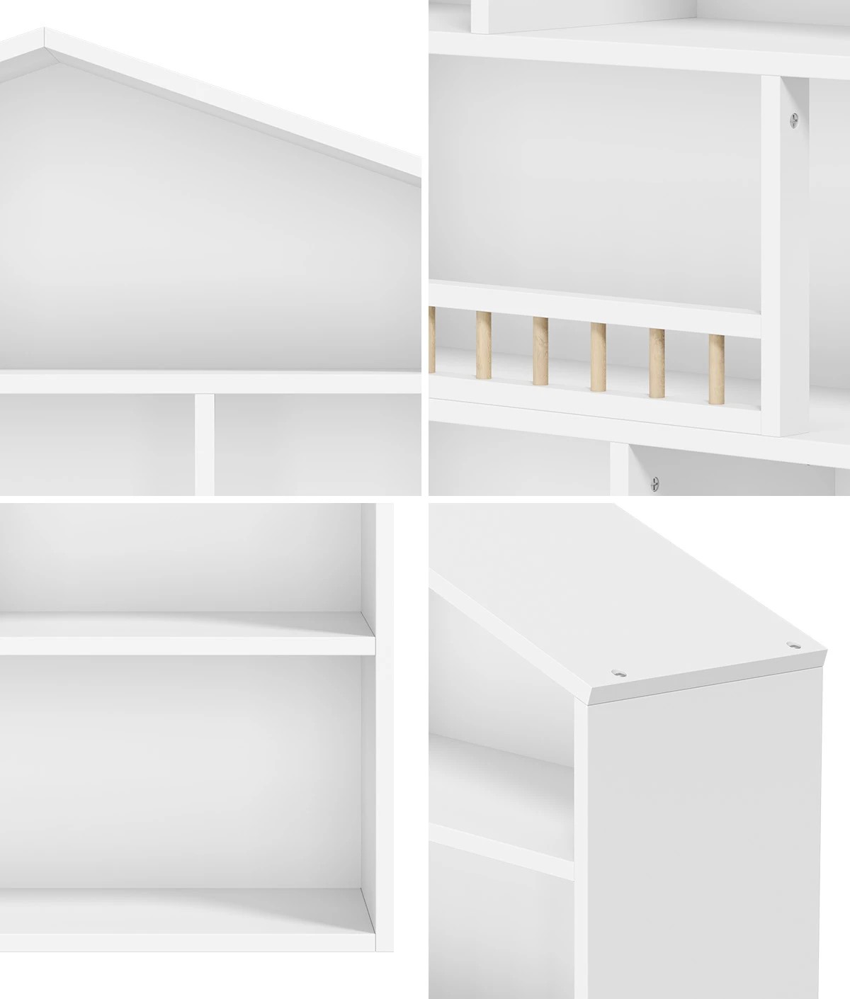 4 Oikiture Kids Bookshelf Toy Storage Organiser Bookcase Display Shelf Rack
 - White, 4 of 10