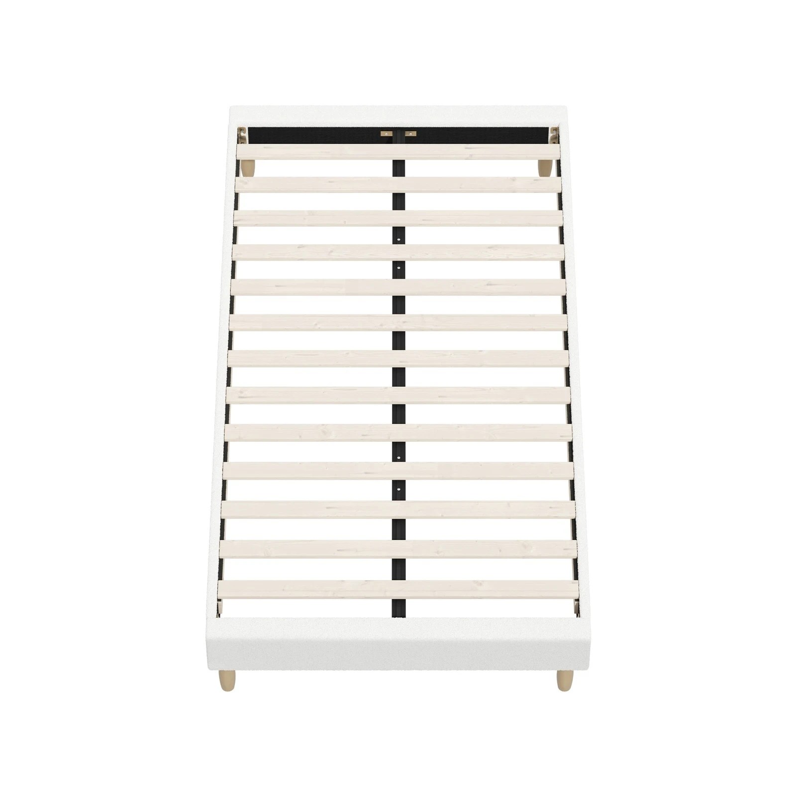 6 Oikiture King Single Bed Base Boucle Bed Frame
 - White, 6 of 10