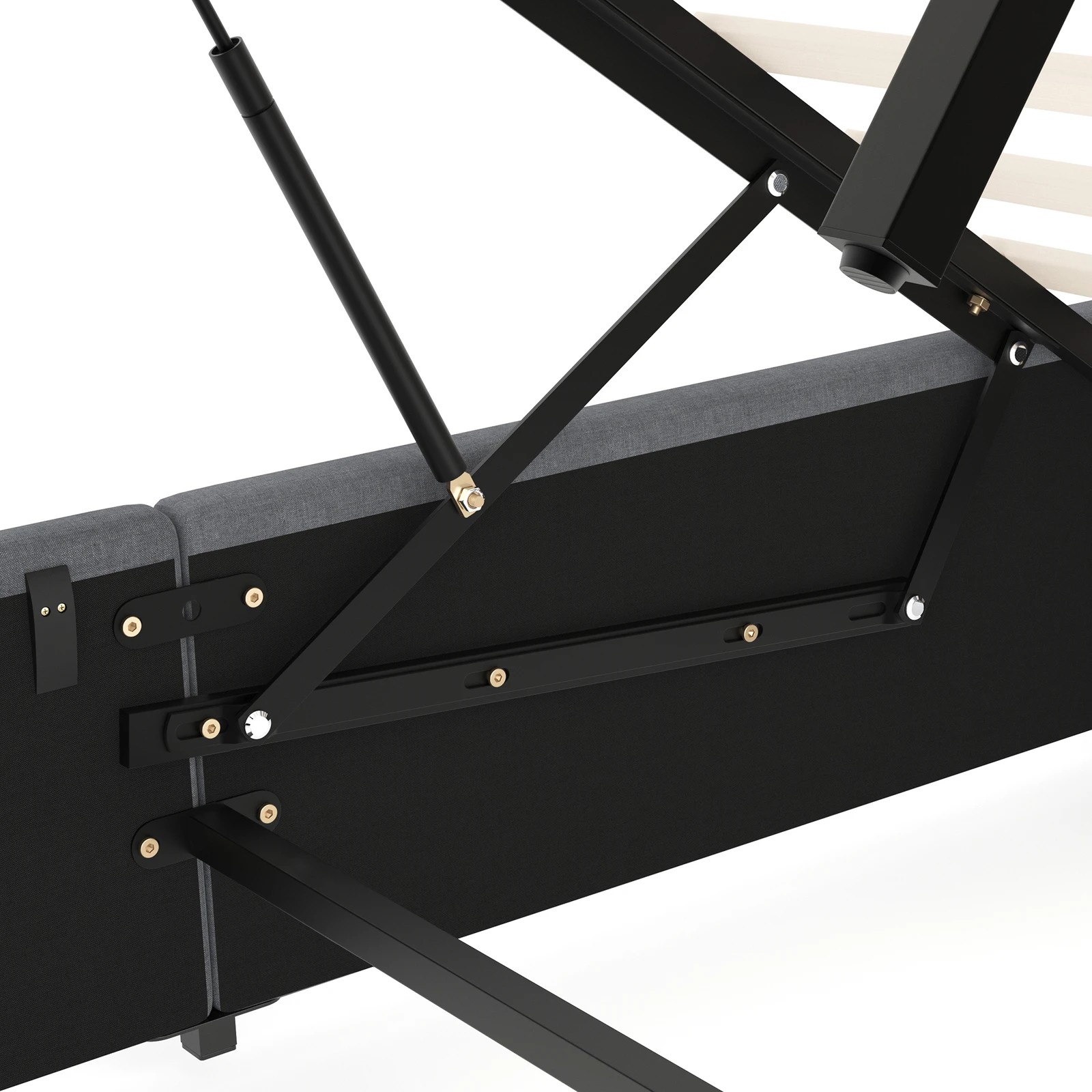 8 Alfordson Bed Frame King Single Gas Lift Storage Base Wooden Milton - Grey, 8 of 10