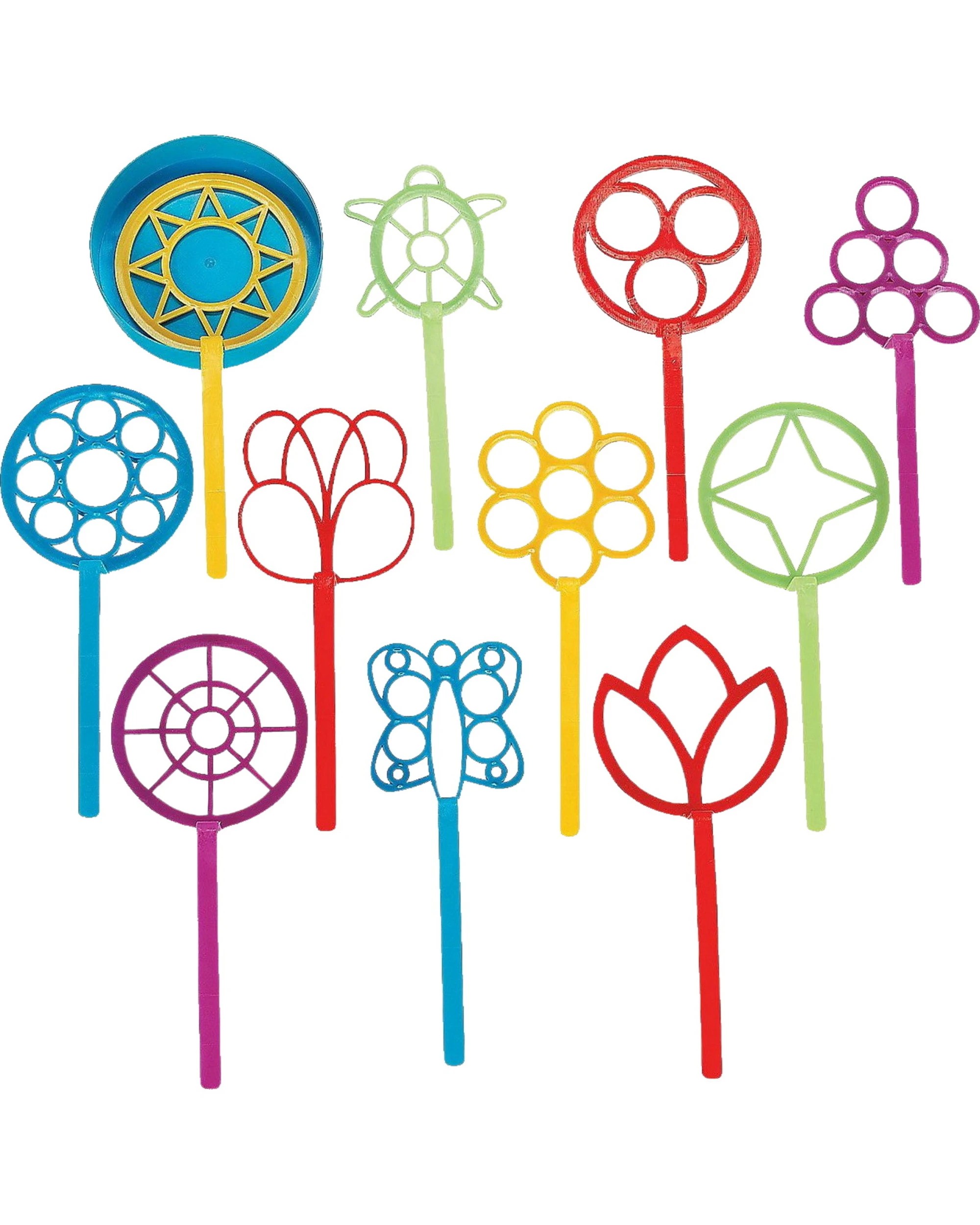 1 Partyrama Super Fun Plastic Bubble Wands Pack of 12, 1 of 1