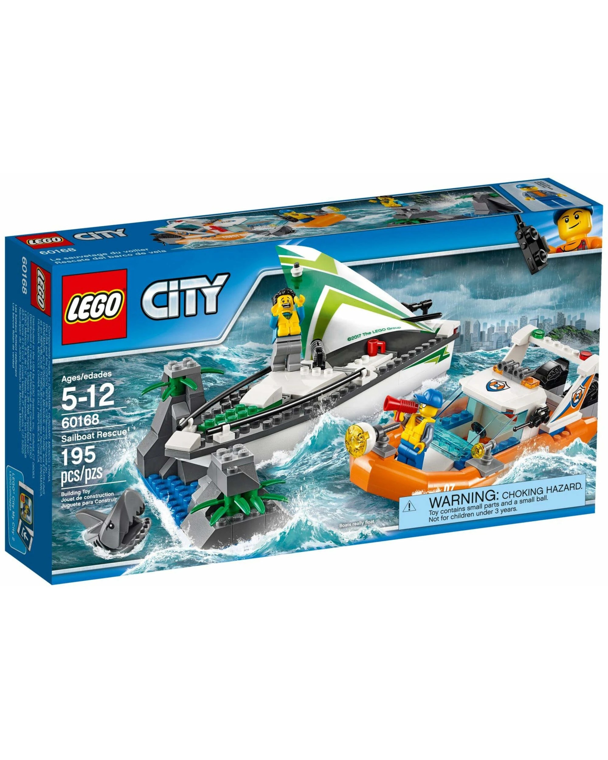 1 LEGO 60168 Sailboat Rescue Mission Coast Guard Boat Set, 1 of 5