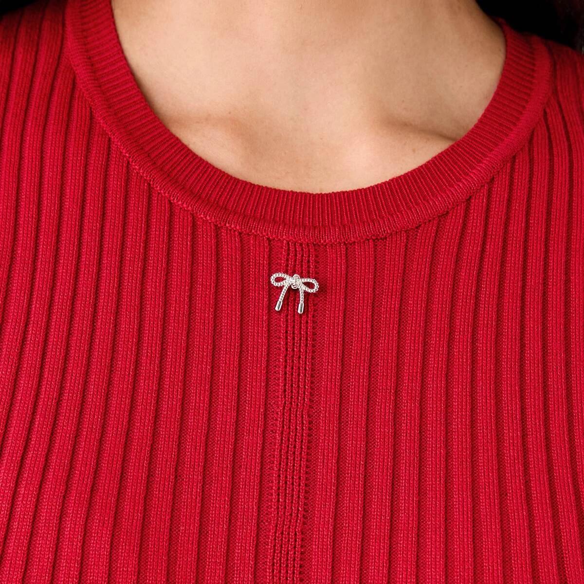 5 Short Sleeve Crew Neck Trim Top Cherry Red, 5 of 6