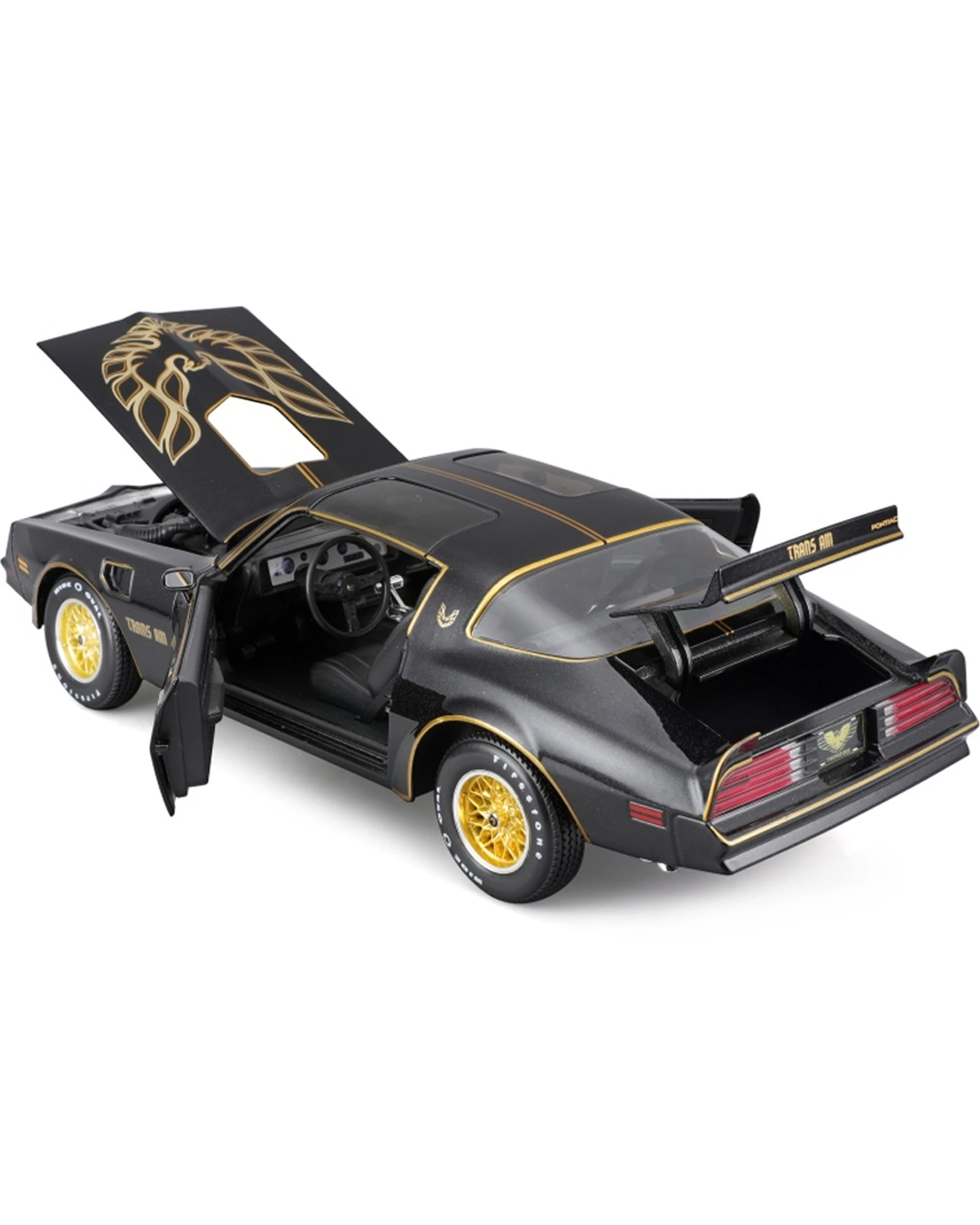 8 Maisto 1978 Pontiac Firebird Trans Am Diecast Model Car Replica Toy - Black, 8 of 8