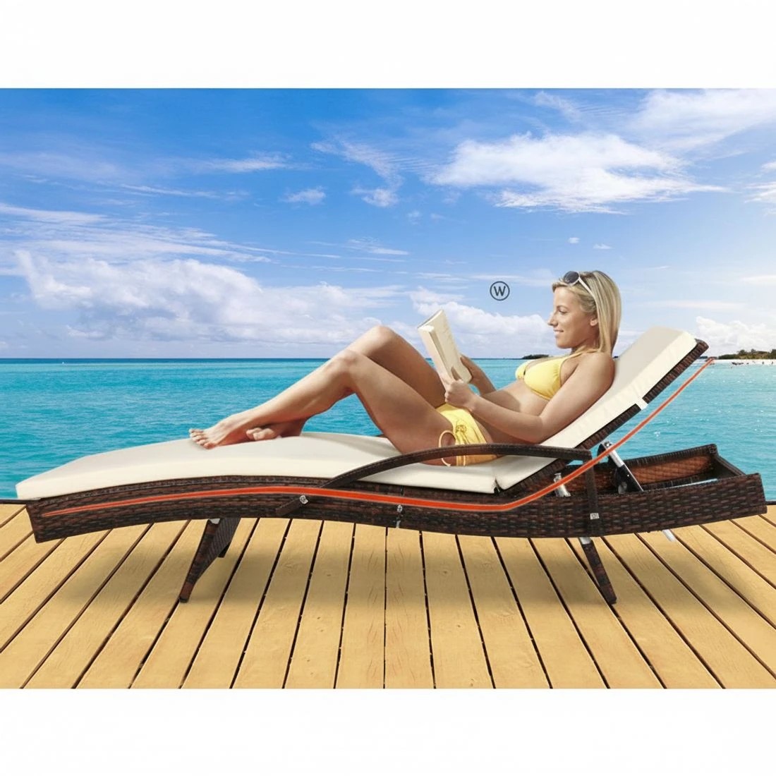 5 Gardeon Sun Lounger - Brown, 5 of 8