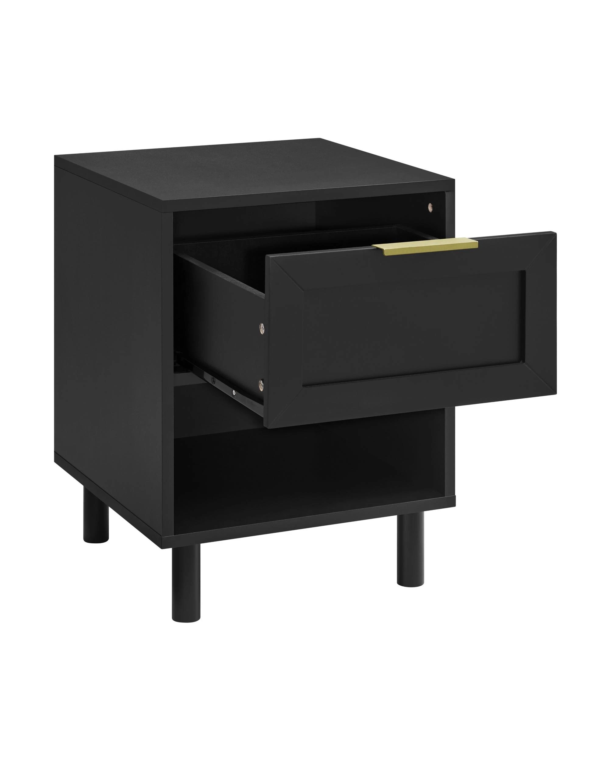 6 Kodu Bedside Unit Side Table 1 Drawer - Black, 6 of 10