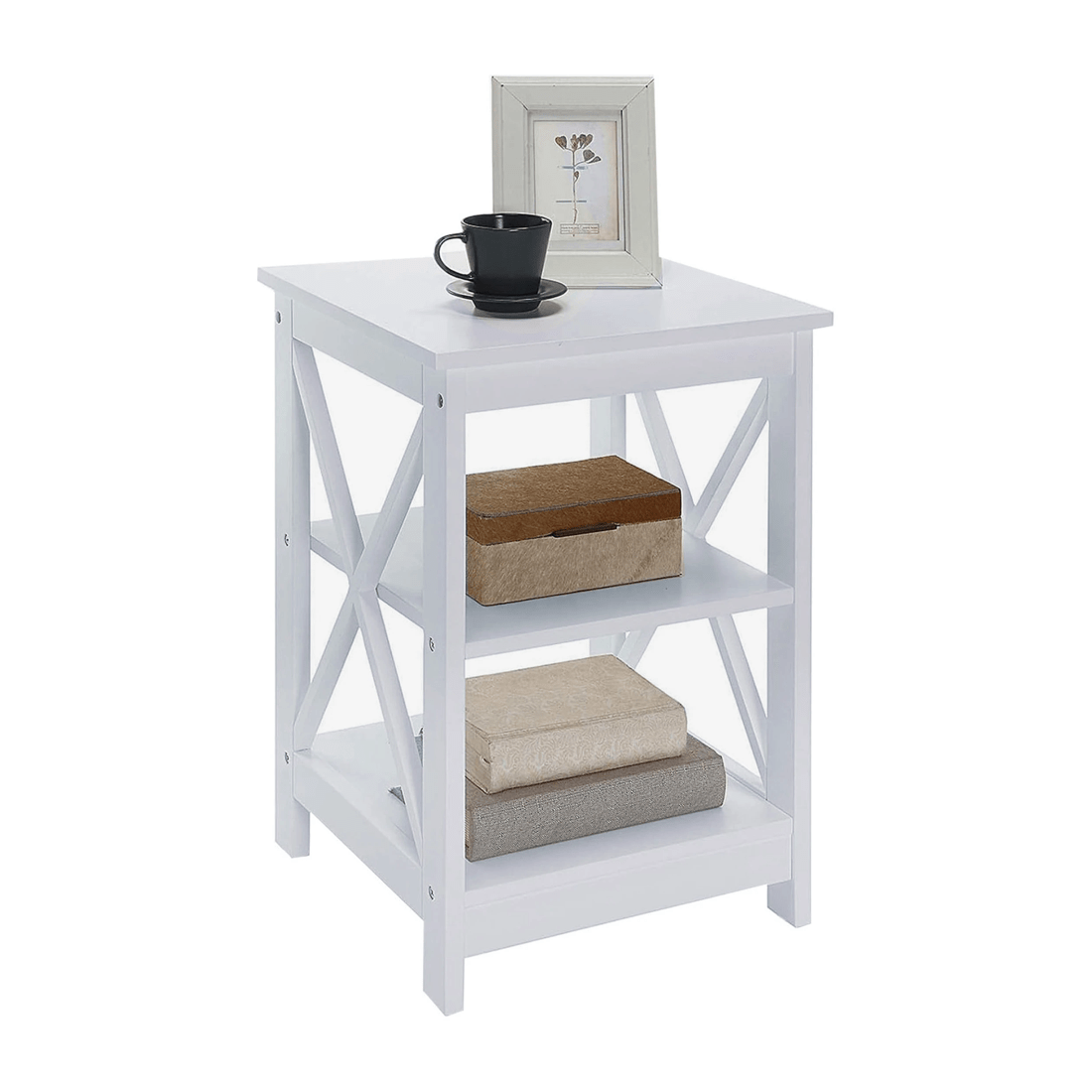 4 Sarantino Orson 2-tier Bedside Table - White, 4 of 8