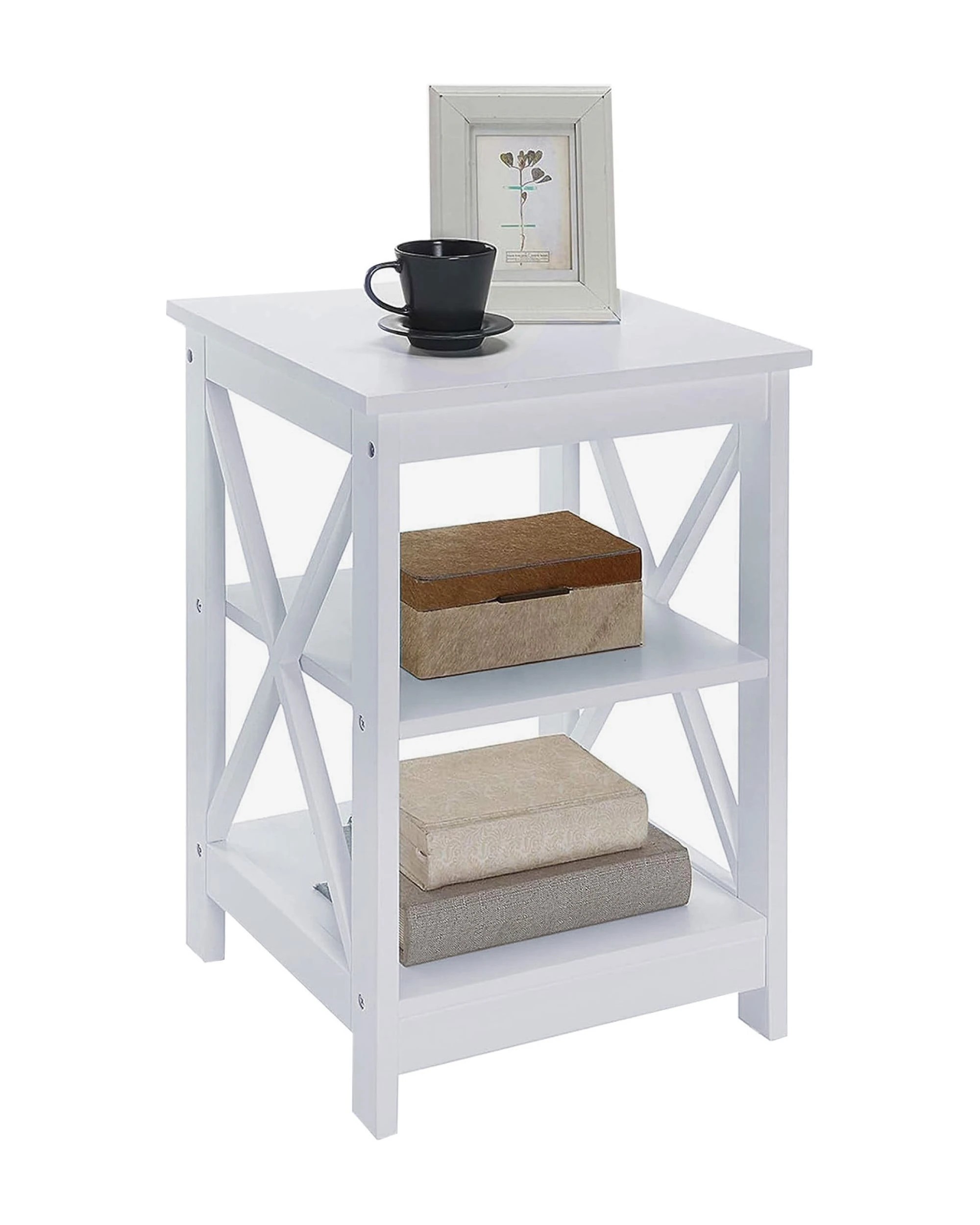 2 Sarantino Orson 2 Tier Bedside Table - White, 2 of 6