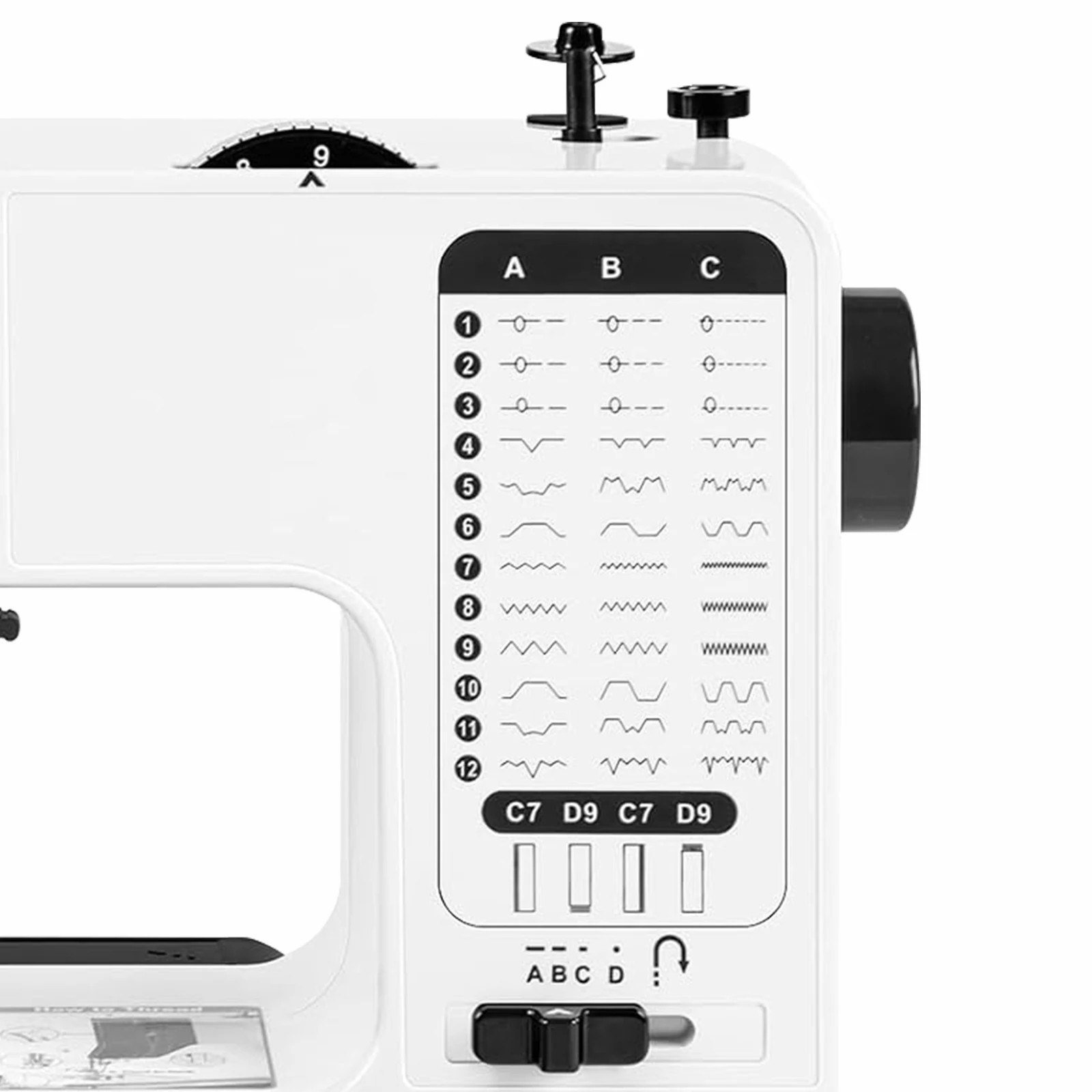 6 Ausway Mini Sewing Machine Electric Reverse Stitching Portable 38 Stitch Patterns, 6 of 7