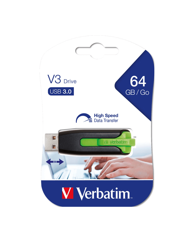 Verbatim V3 USB Drive - Green, 