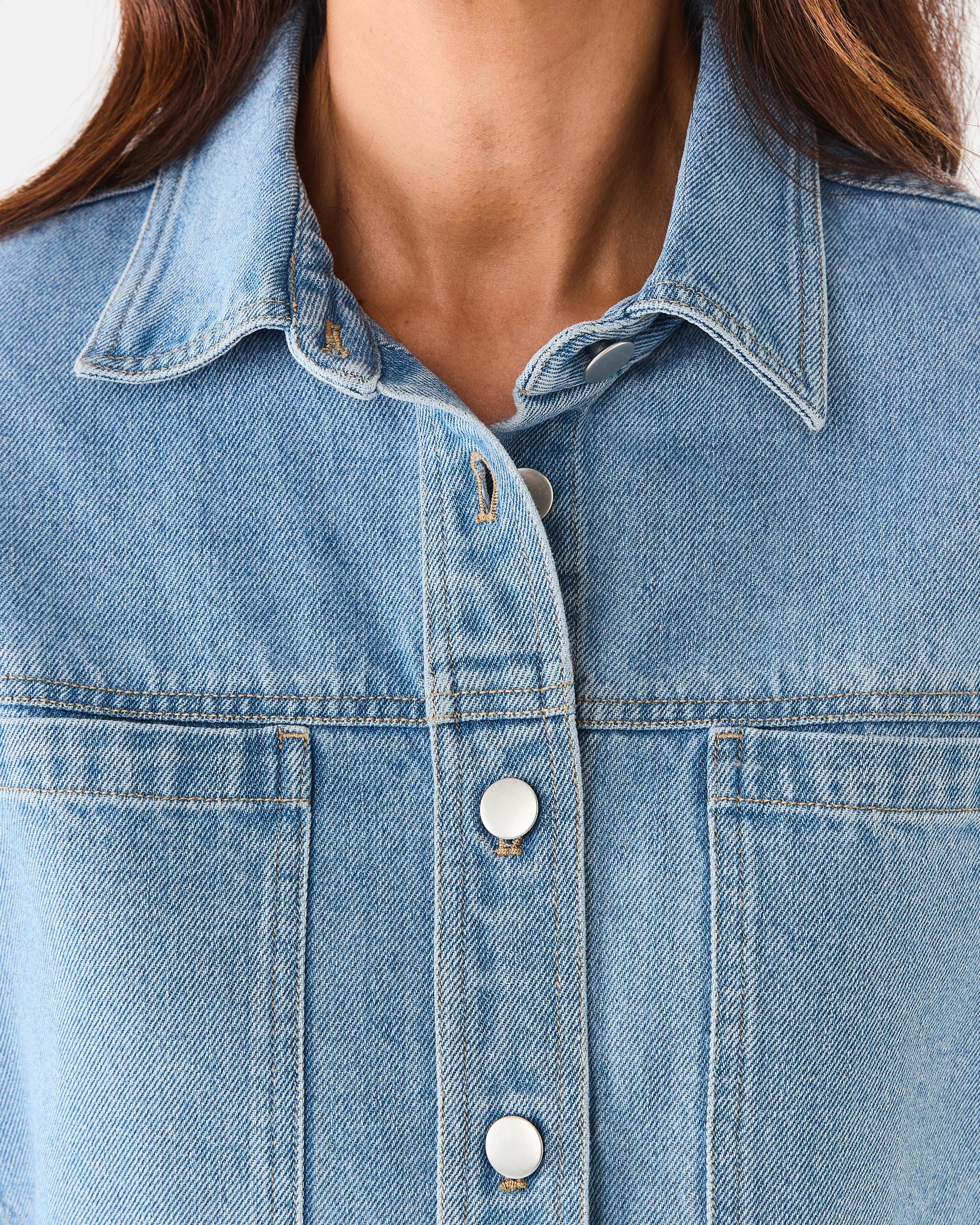 5 Long Sleeve Denim Shirt Light Wash, 5 of 5