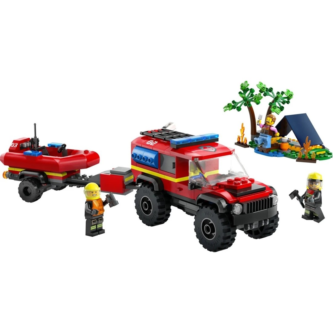 3 LEGO City Fire 4x4 Fire Truck with Rescue Boat 60412, 3 of 10