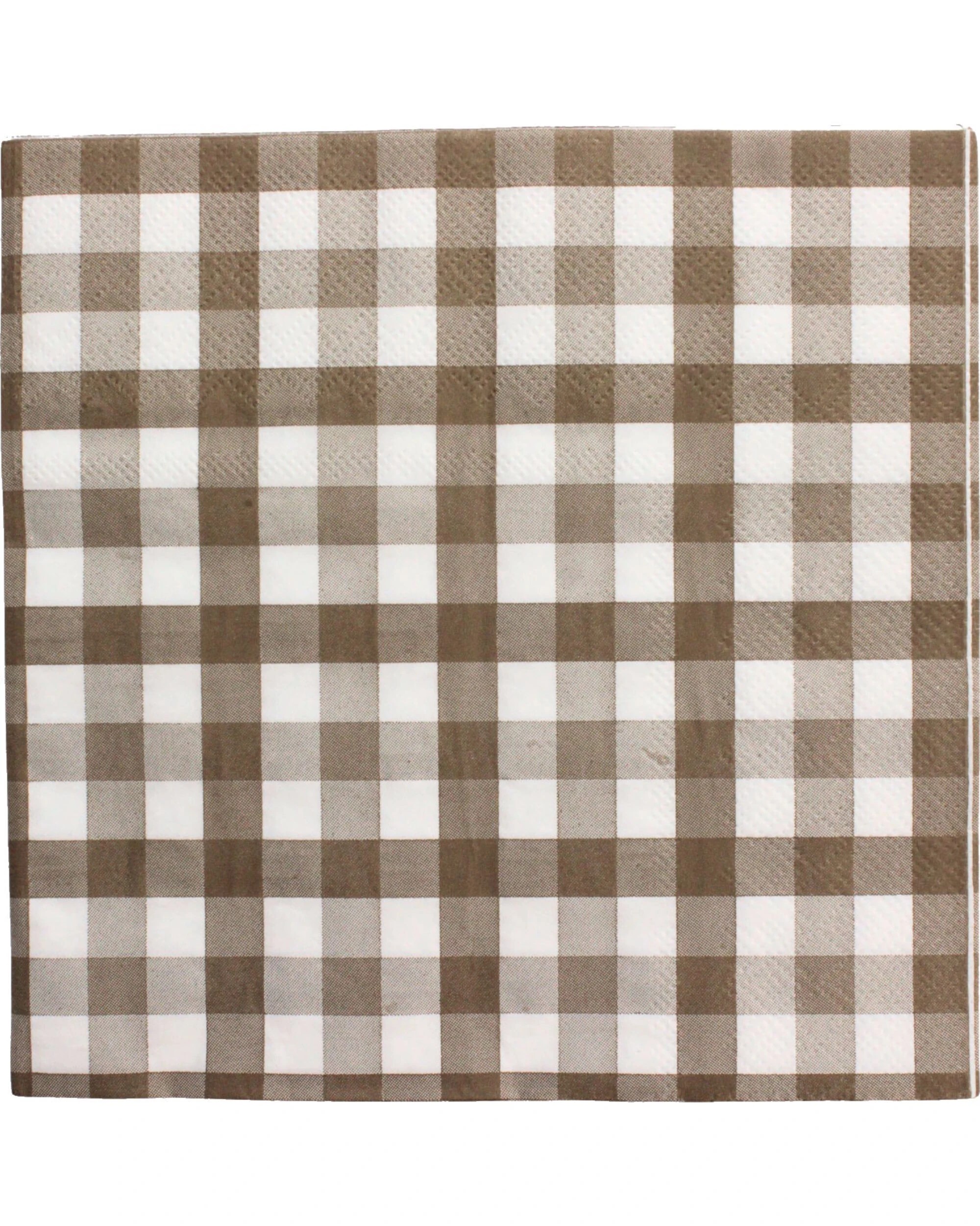 1 Amscan Brown Gingham Large Napkins Serviettes Pack of 16 - Brown, 1 of 1
