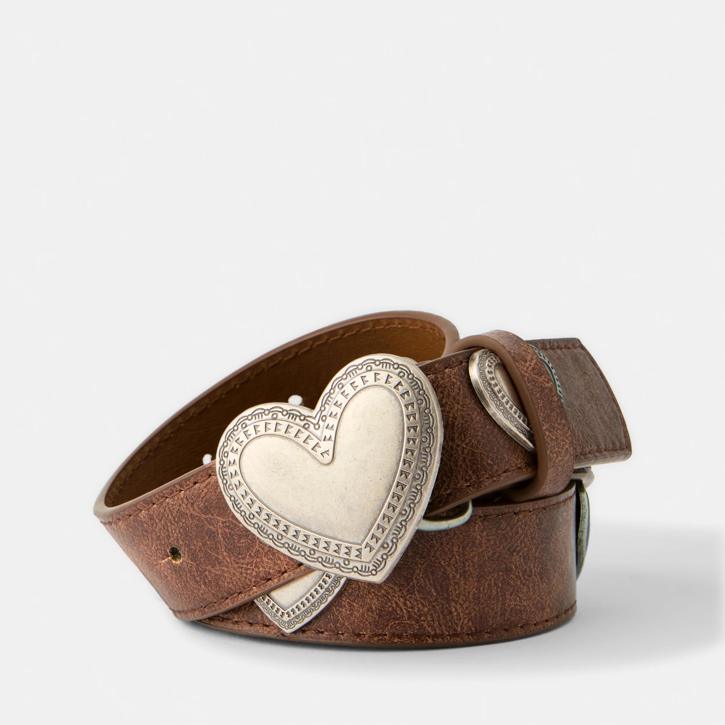 1 Heart Buckle Belt Rich Tan, 1 of 4