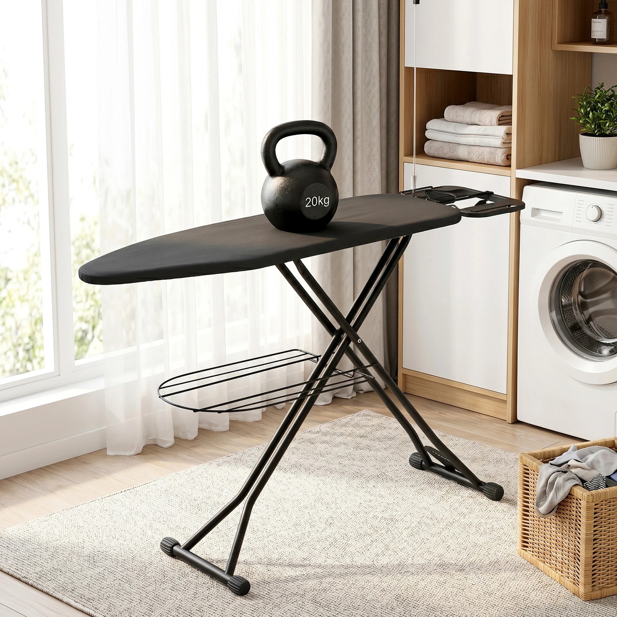 6 Artiss Foldable Ironing Board with Iron Rest Ironing Board for Laundry Room - Grey, 6 of 9