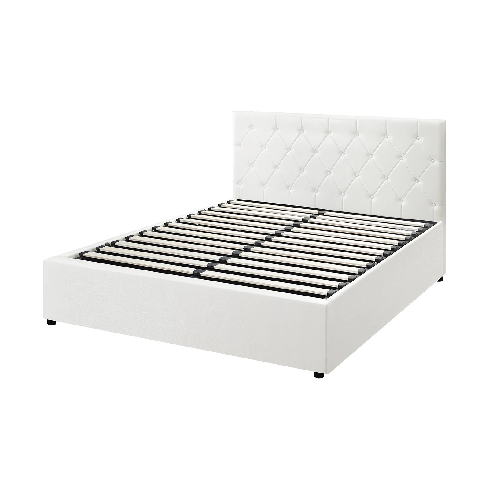 9 Oikiture Queen Bed Frame Gas Lift Storage Base
 - White, 9 of 10