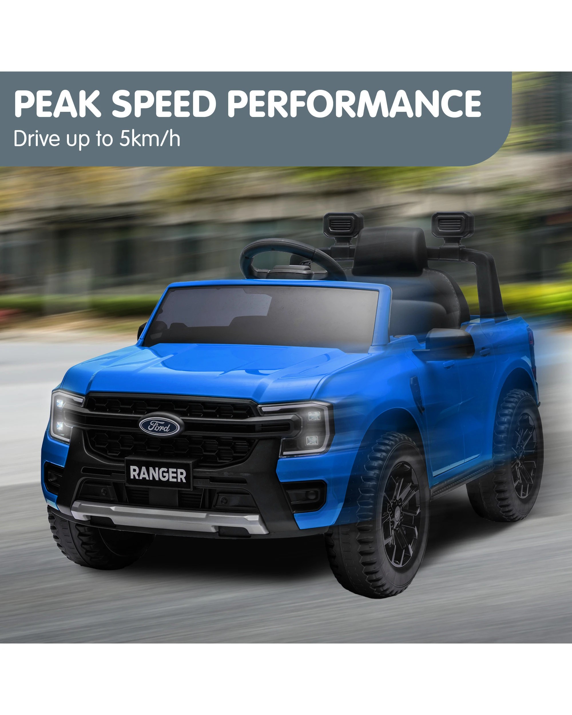 7 Kahuna Ford Ranger Electric Kids Ride On Car in Blue, 7 of 10