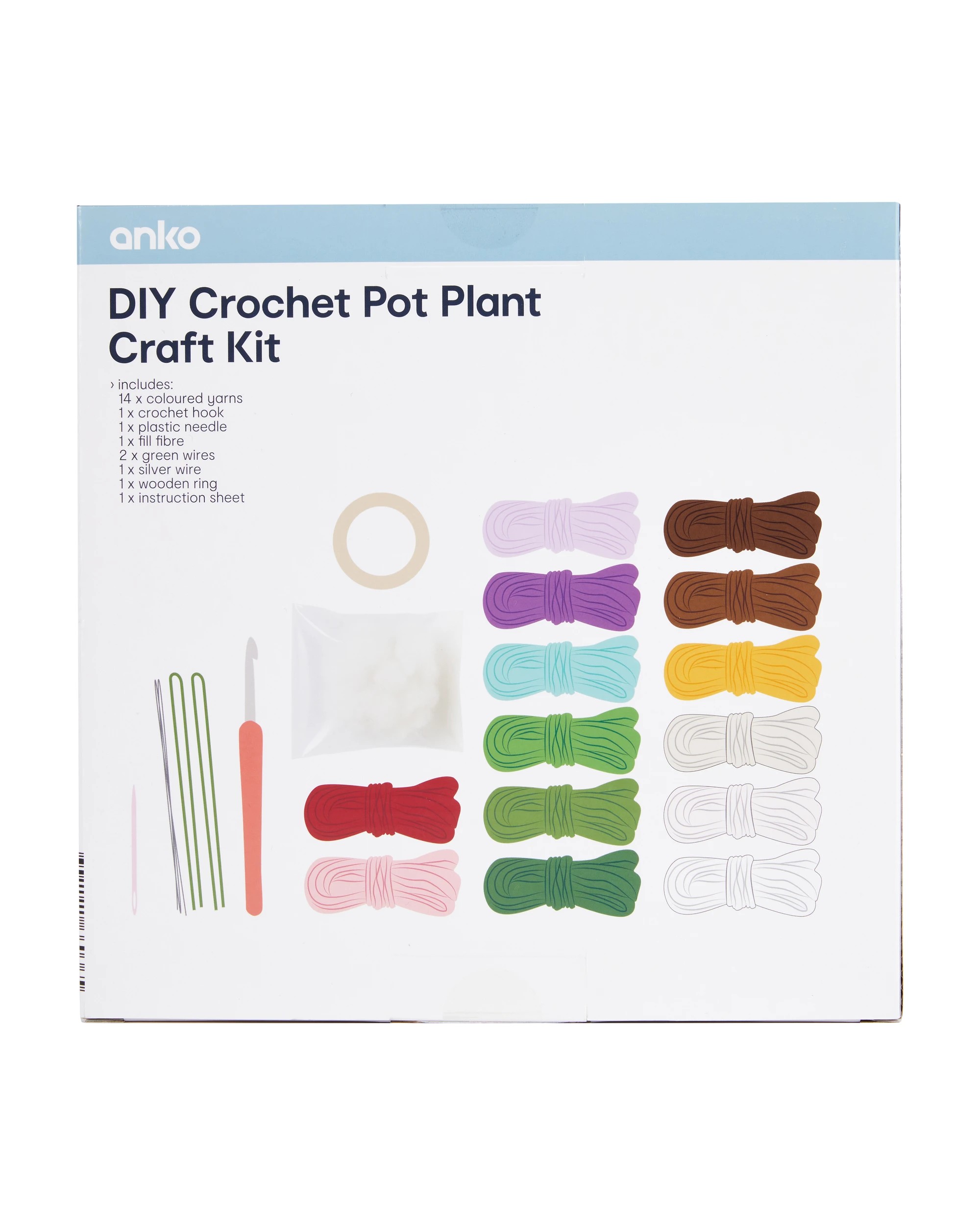 3 DIY Crochet Pot Plant Craft Kit, 3 of 3