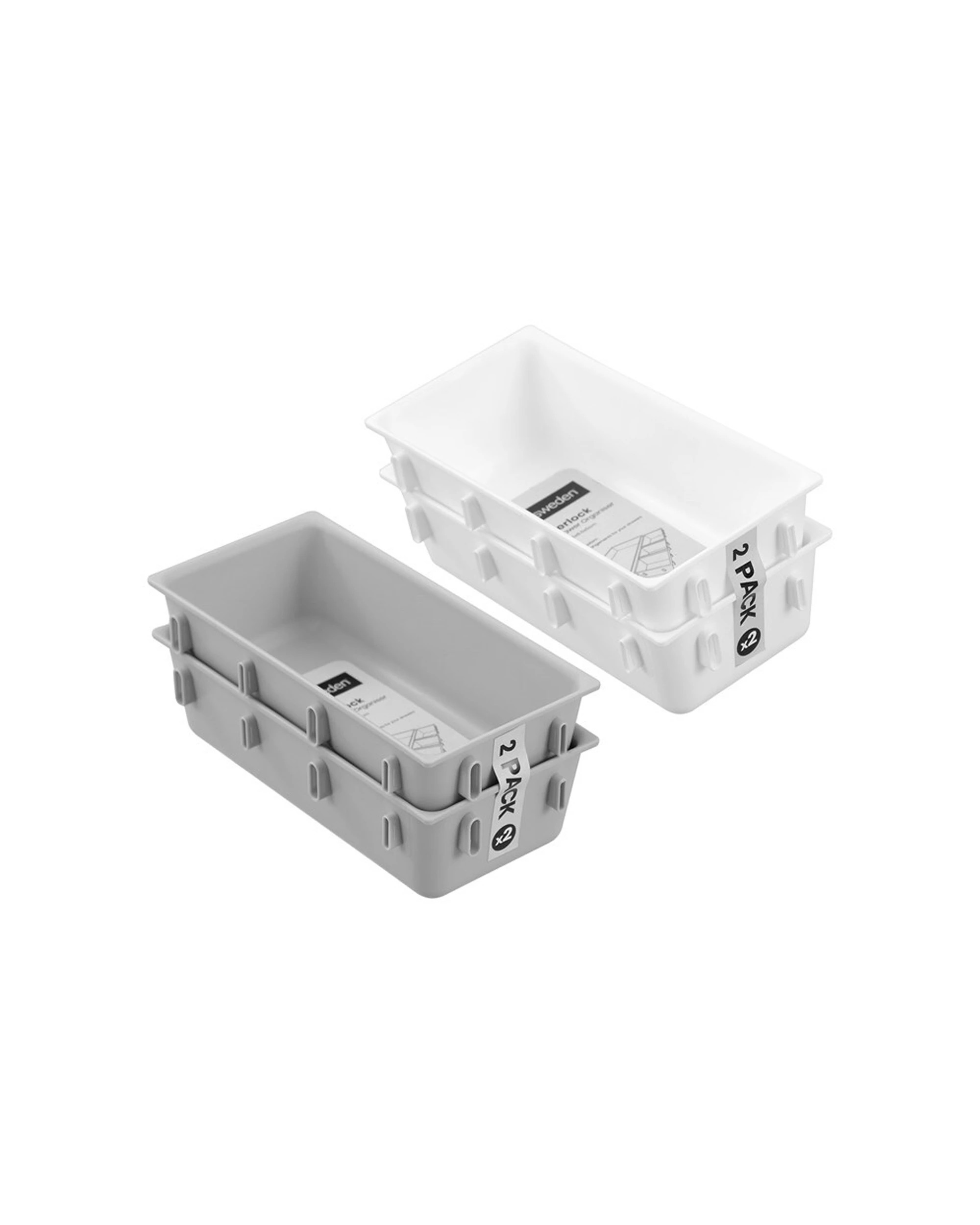 3 Boxsweden Interlock Drawer Organiser Square 17.5cm 24PK 2pc Modular Locking - Assorted, 3 of 6