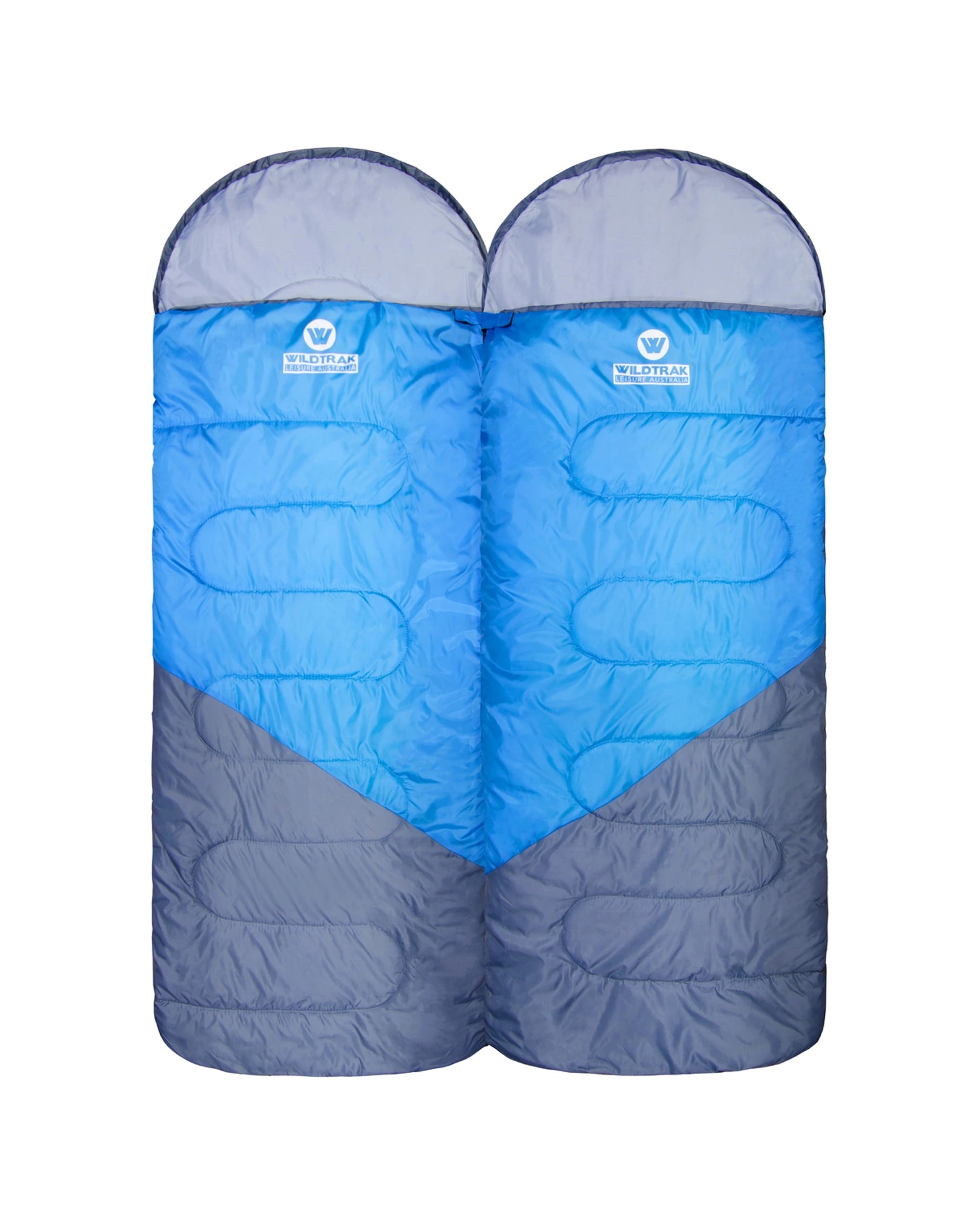 1 Wildtrak Gascoyne Hooded Twin Sleeping Bags Breathable Lining - Blue, 1 of 3