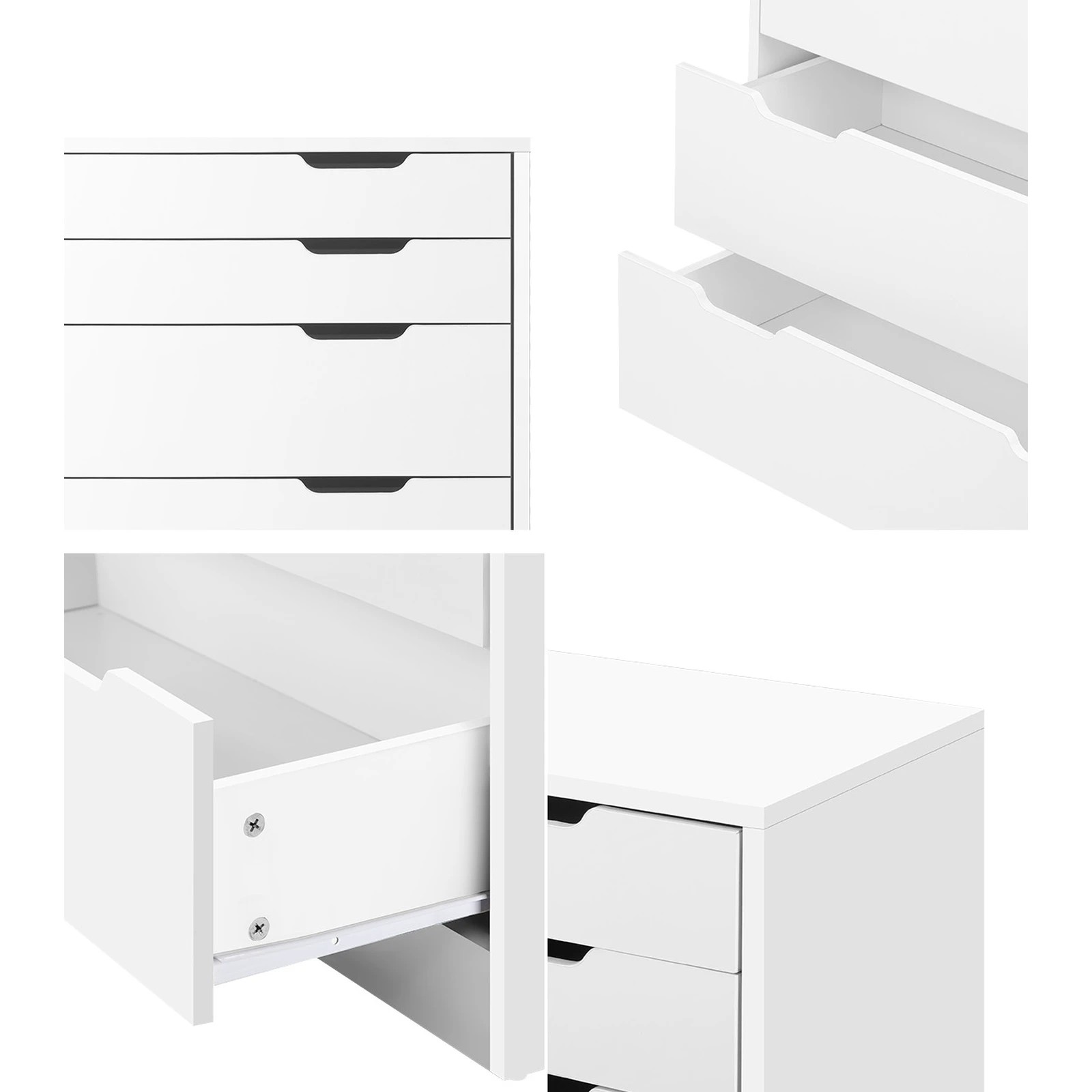 6 Oikiture Chest of Drawers 6 Drawer Tallboy Dresser Storage Cabinet - White, 6 of 8