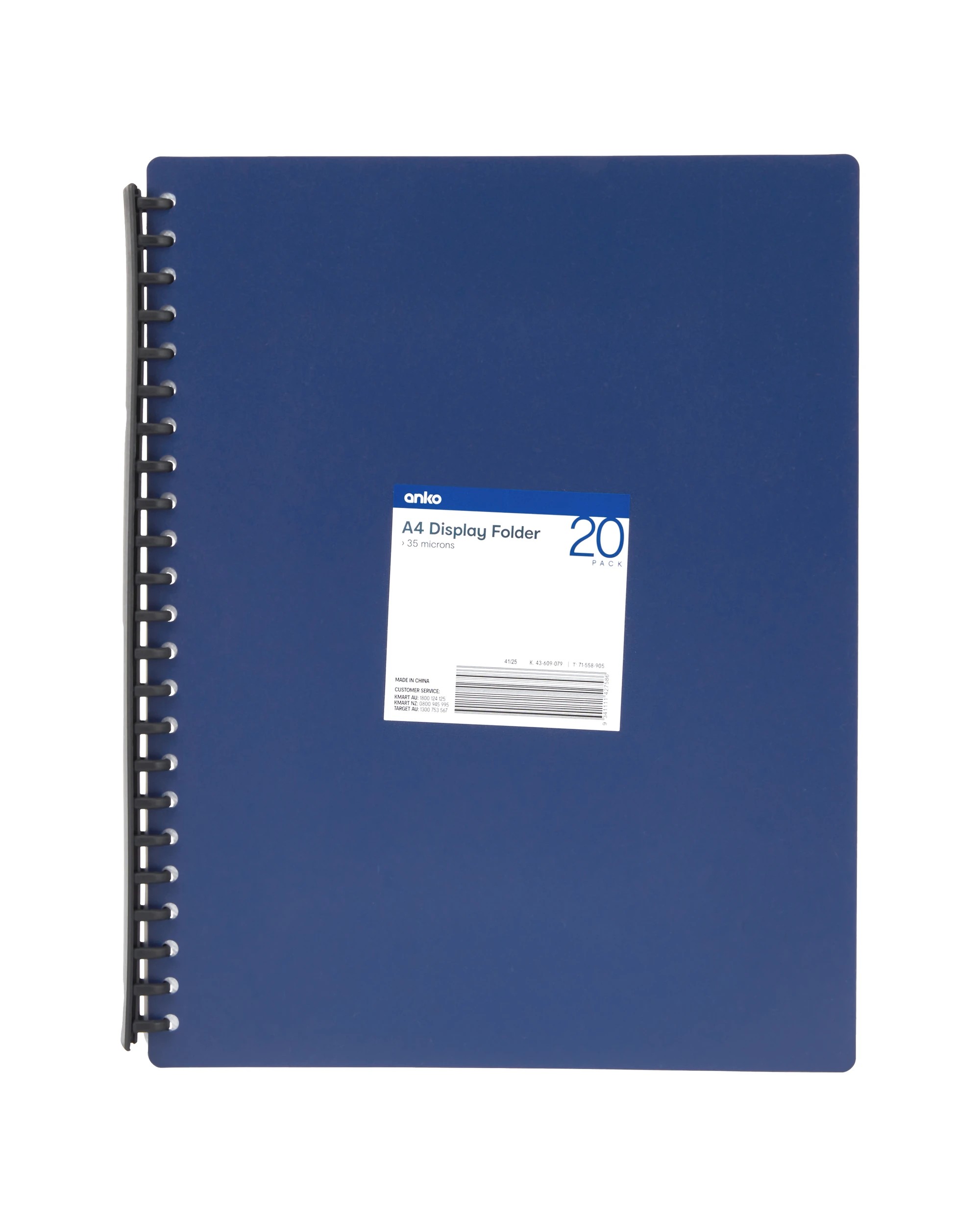 1 A4 Display Folder - Navy, 1 of 7