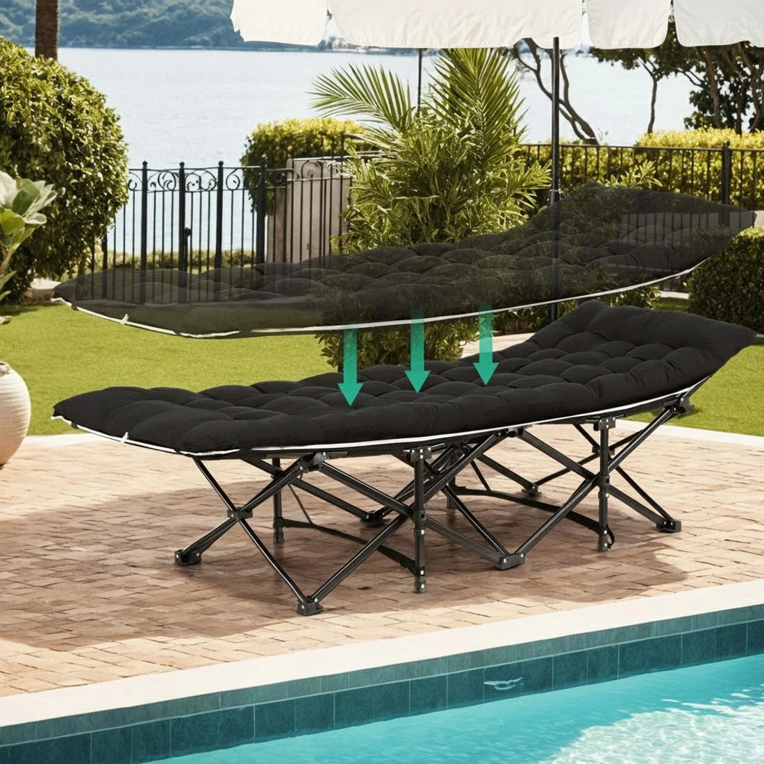 5 Artiss Folding Bed With Mattress Heavy Duty  185CM - Black, 5 of 8