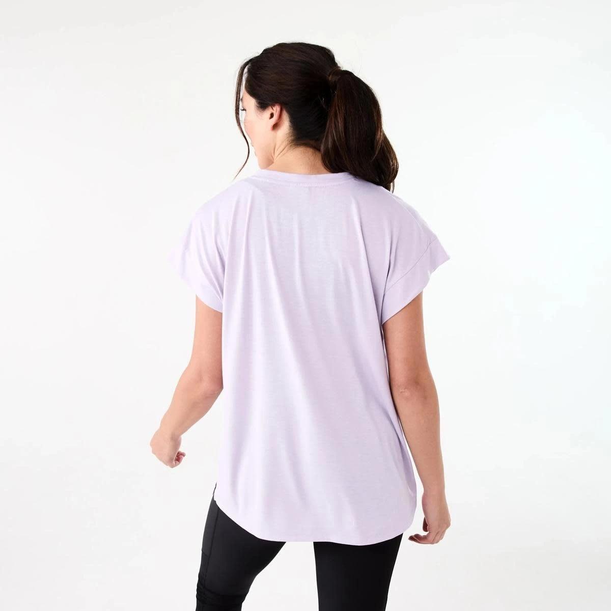 3 Everlast Womens Relaxed Longline T-shirt EVERLAST BLOCK LOGO GAL LILAC, 3 of 7