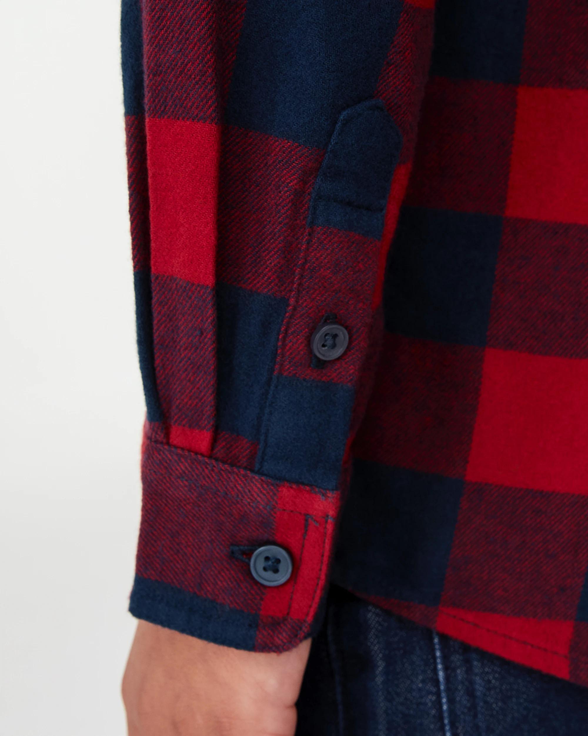7 Yarn Dye Flannel Shirt Red Check, 7 of 9