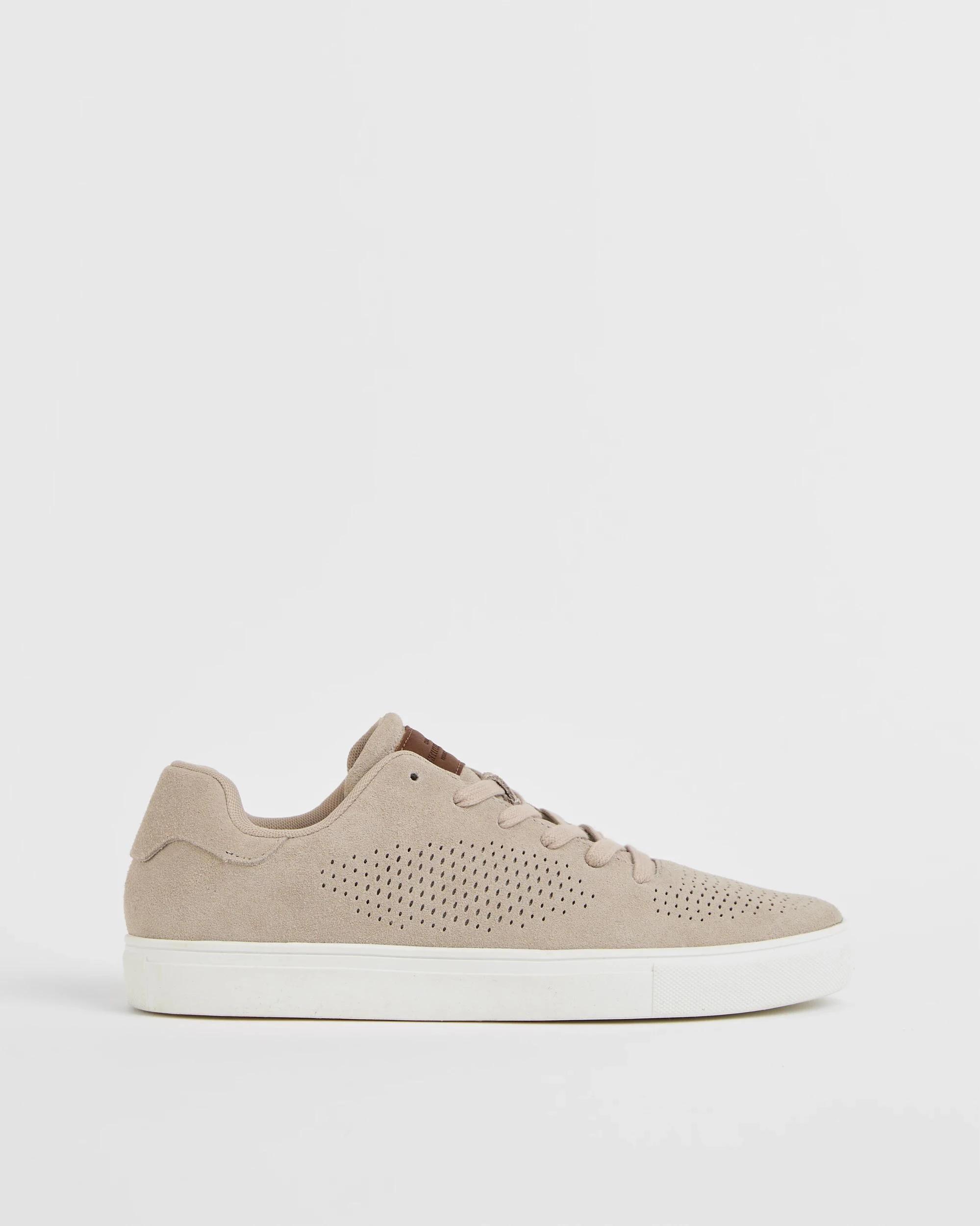 1 Target Man Pin Punched Suede Sneaker GREY, 1 of 3